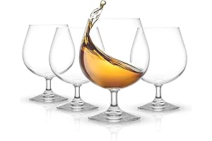 JoyJolt Brandy Glasses - Cask Collection Set of 4 Cognac Glasses
