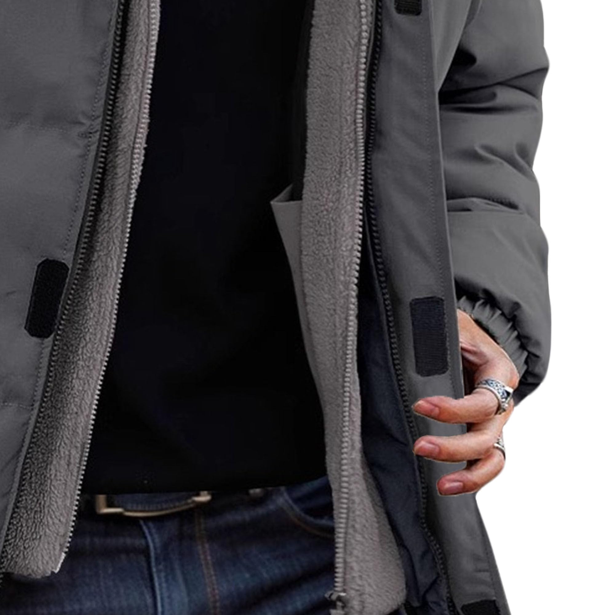 Chaqueta acolchada térmica con capucha para hombre, resistente al viento, acolchada y gruesa