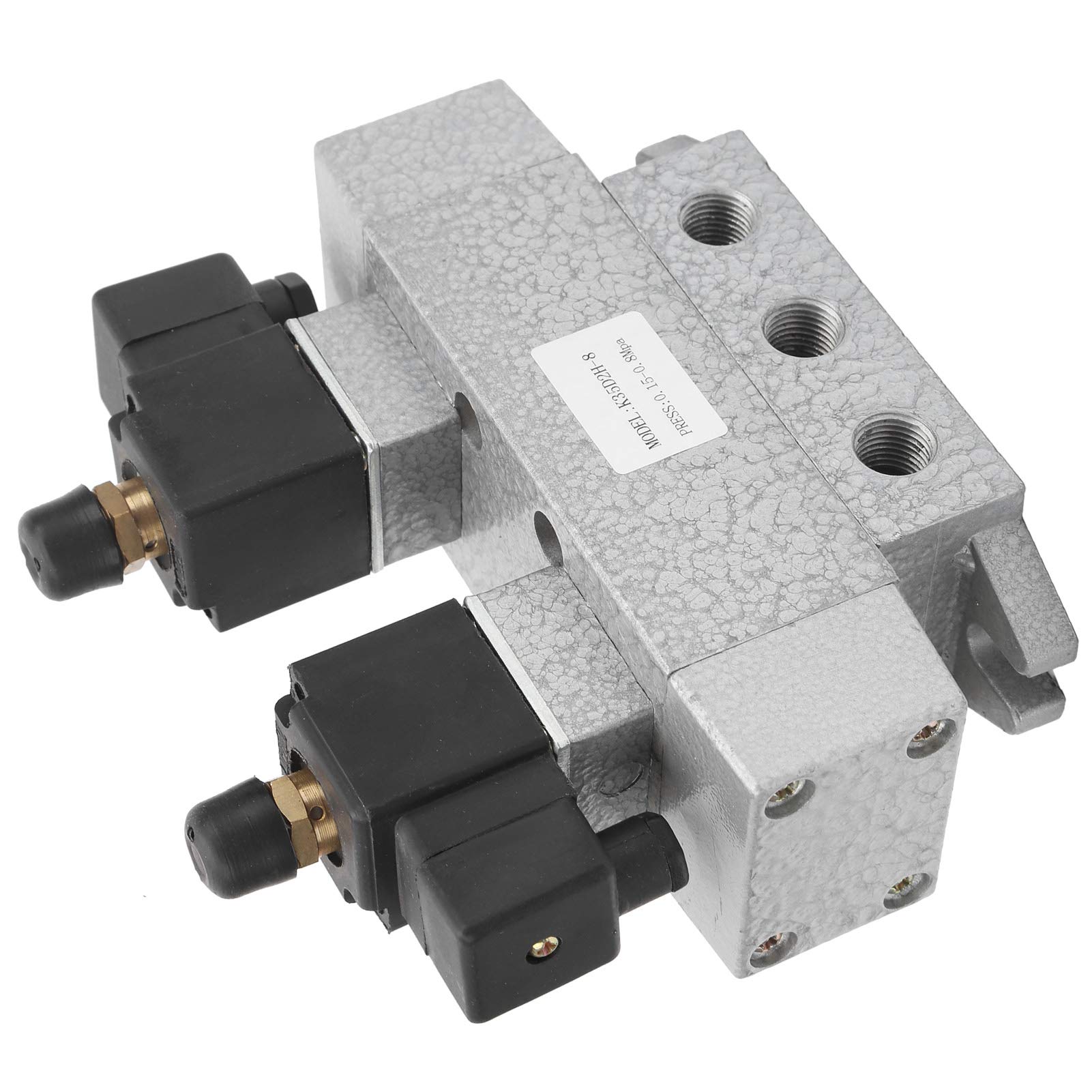 Válvula solenoide neumática K35D2H 8 de 3 posiciones y 5 vías, controlador eléctrico CA 110 V 8 Hz con puerto G1/4 pulg., válvula de carrete tipo espaciador, compensación (CA 220 V.)