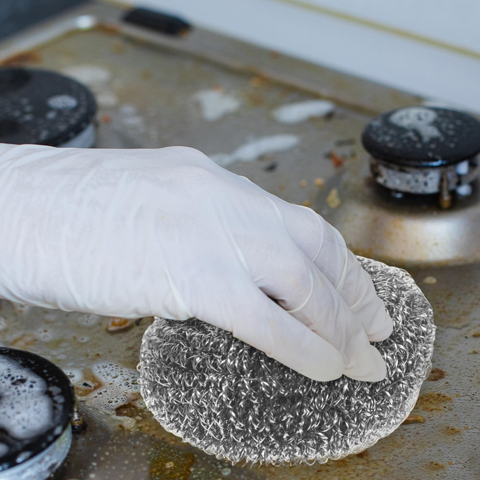 Healvian 40pezzi Pagliette in Lana d Acciaio di Panni in Filo Metallico Panni Abrasivi per Pulizia Cucina e Bagno Stracci Multiuso per Lavaggio Piatti