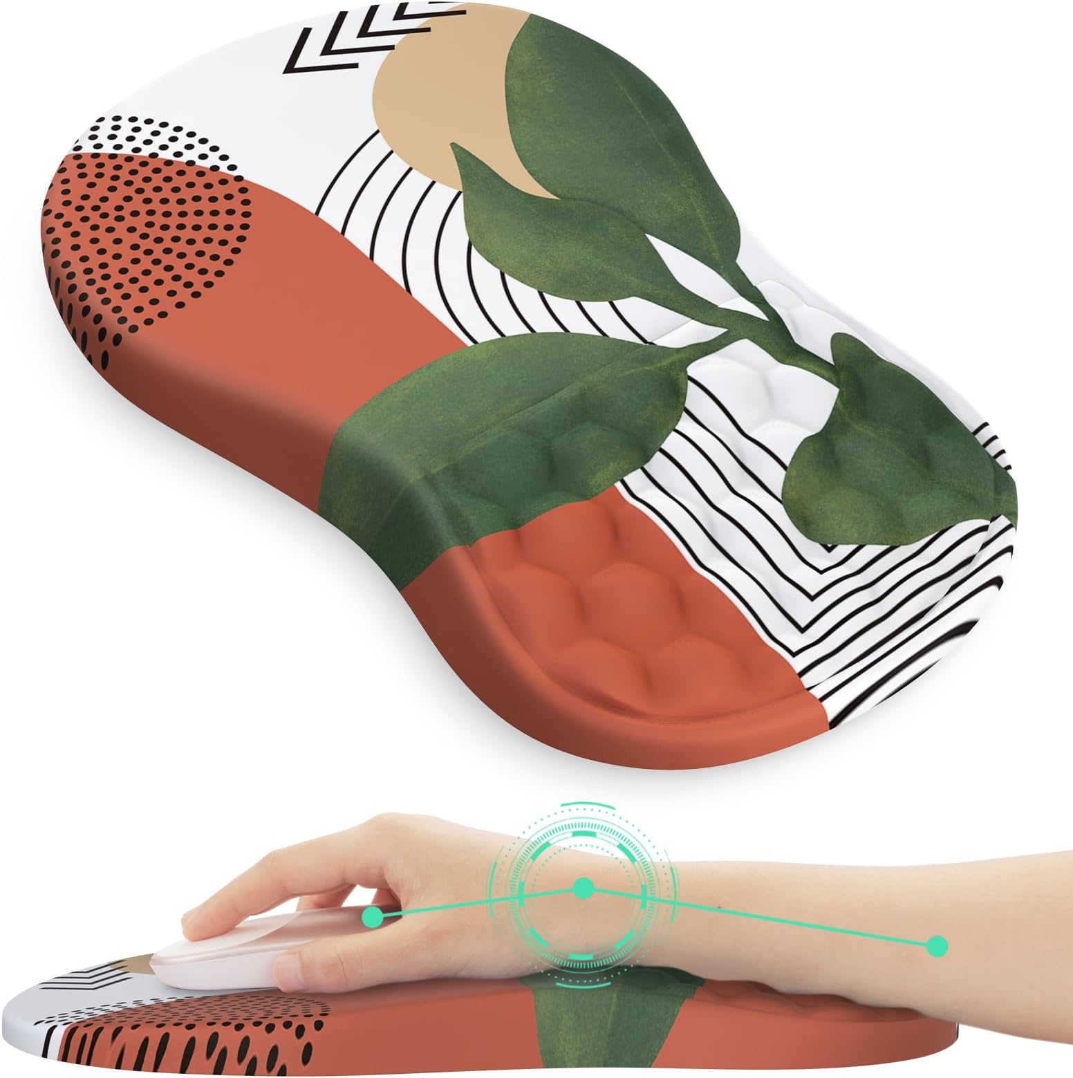 HAOCOO Ergonomic Mouse Pad with Wrist Rest, Carpal Tunnel Mouse Pad with Wrist