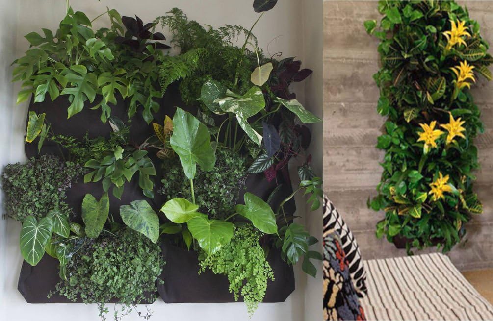 Garden Vertical Planter Multi Pocket Wall Mount Living Growing Bag Felt Indoor/Outdoor Herb Pot, 12-Pocket (3x4)