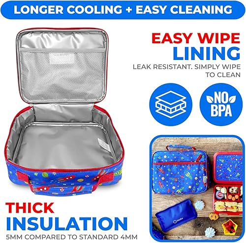 Miniatura 2 de Lonchera para niños, bolsa térmica para guardería infantil,jardín de niños, preescolar, cajas de contenedores para bocadillos,almuerzos, sin BPA