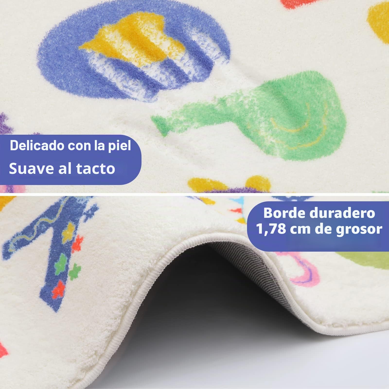 Enyhom Alfombra educativa para niños de 90 x 150 cm, Lavable, Multicolor, tapete Antideslizante para Jugar al Gateo para guardería, Dormitorio y Sala de Juegos (90 x 150 cm, Alfabeto)