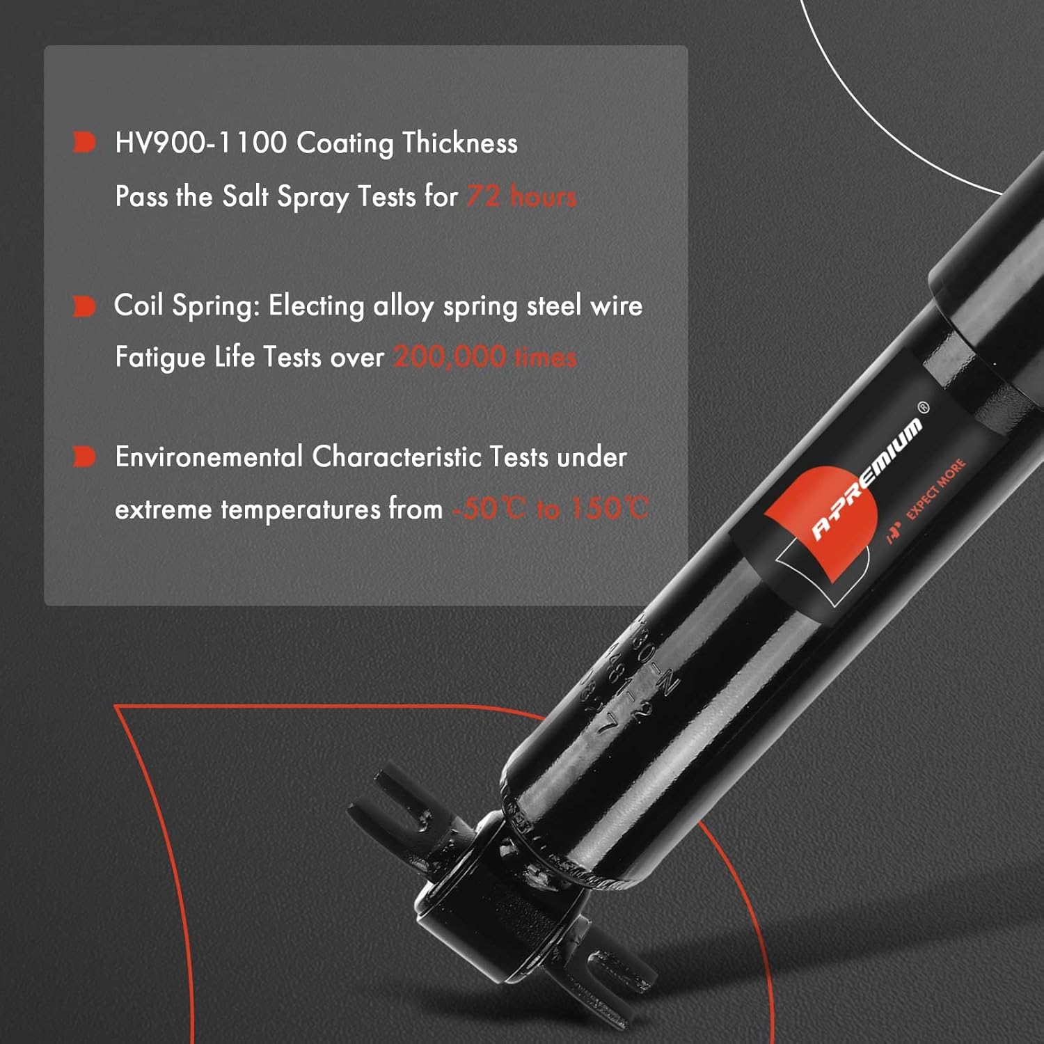 A-Premium Front Strut Shock Absorber Compatible with Chevrolet Express 1500 2003-2014, Express 2500 2003-2007 & GMC Savana 1500 2003-2014, Savana 2500 2003-2007, 2-PC Set