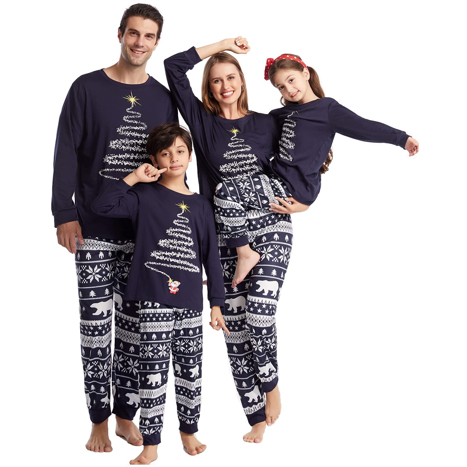 wellzoo Matching Christmas Family Pyjamas, Matching Famil...