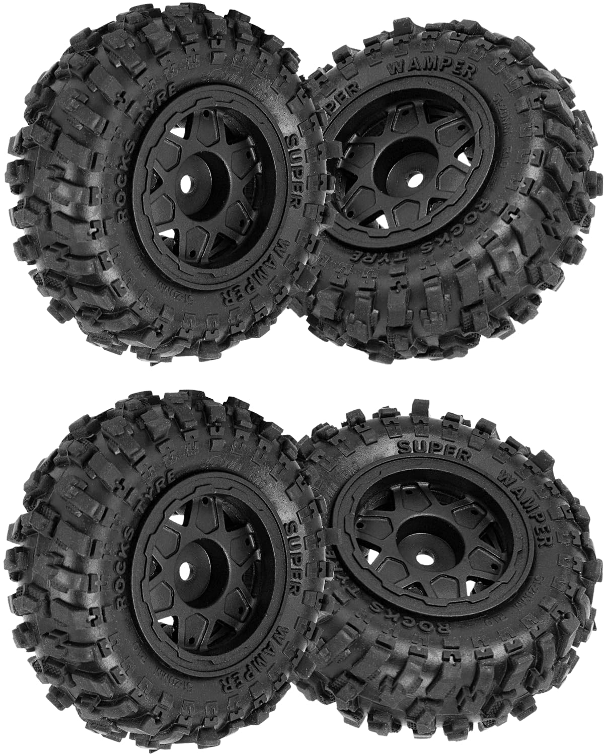 RCHuiWow 1.0 Beadlock RC Wheels and Tires for 1/18 Trx4m 1/24 SCX24 FCX24,1.0" Beadlock Wheels 1.0 Beadlock Tires Soft Rubber RC Tires,Style B