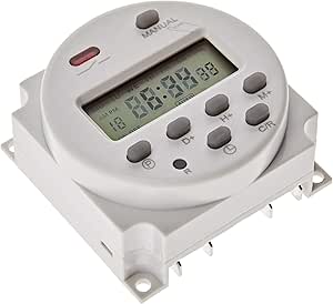 Favolcano Electronic Timer, Timer Switch, DC12V 16A, 28 Programmable Programmes, LCD Display