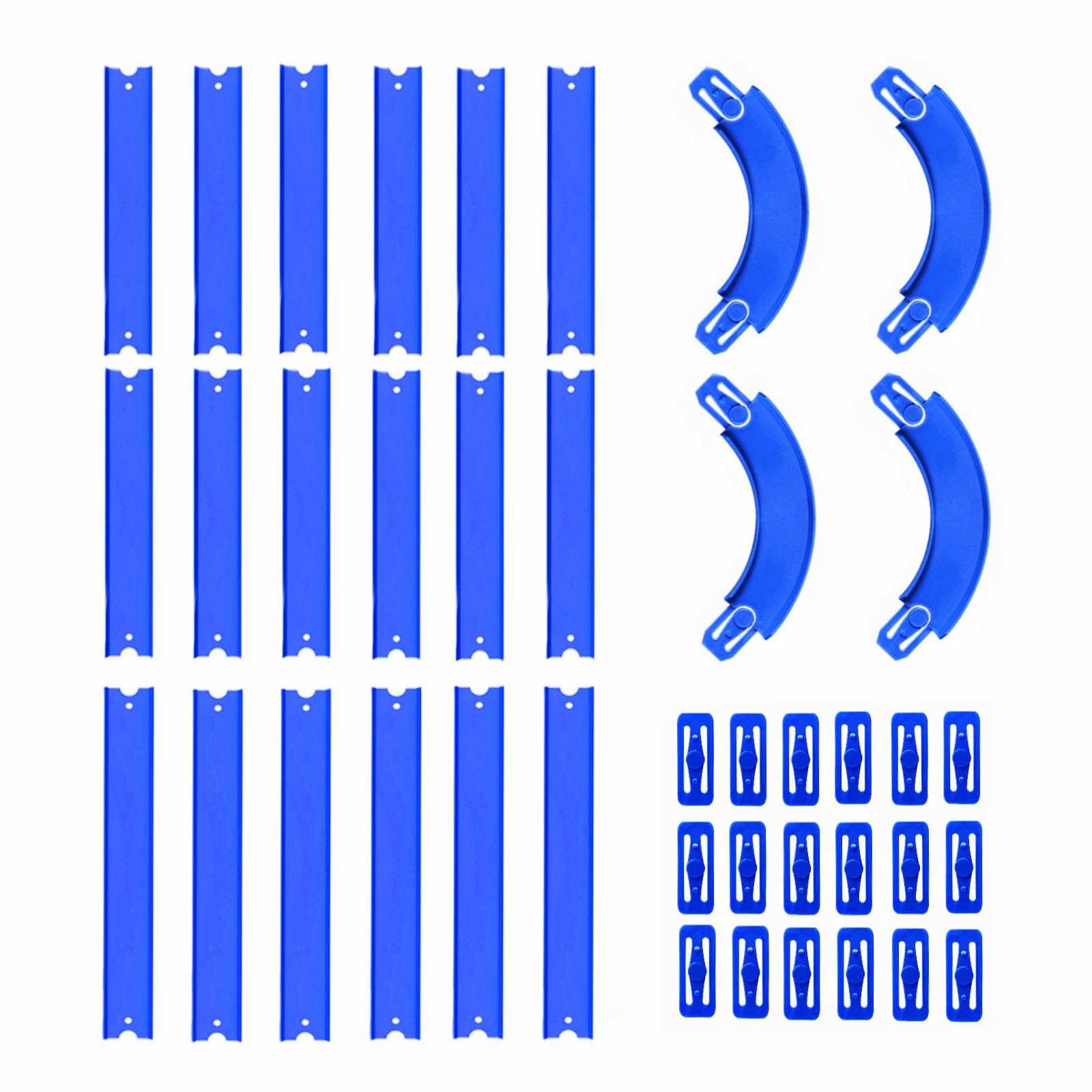Straight & Curved Track Pieces Compatible with Hot Wheels, 40-Pcs Set