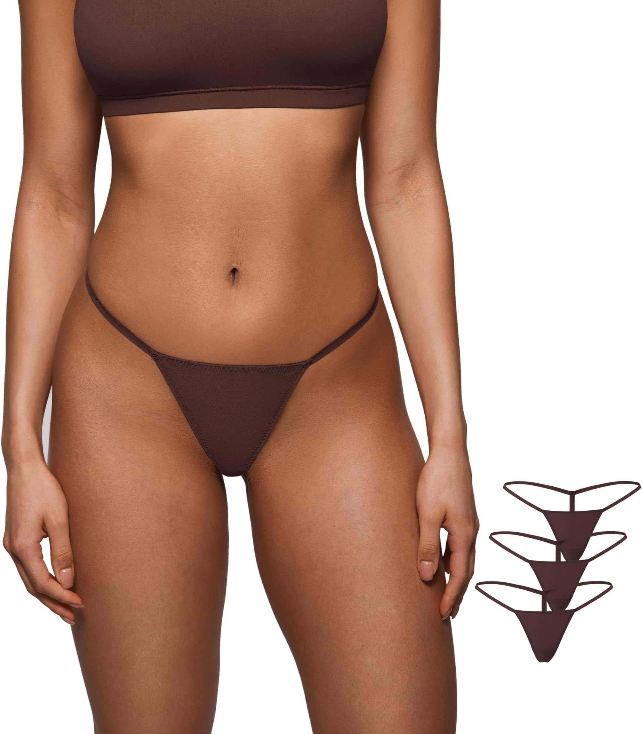 SOULVORMagneticfit Thongs for Women Sexy Underwear T back G String Thong Seamless Stretch Tagless Panties 3 Pack