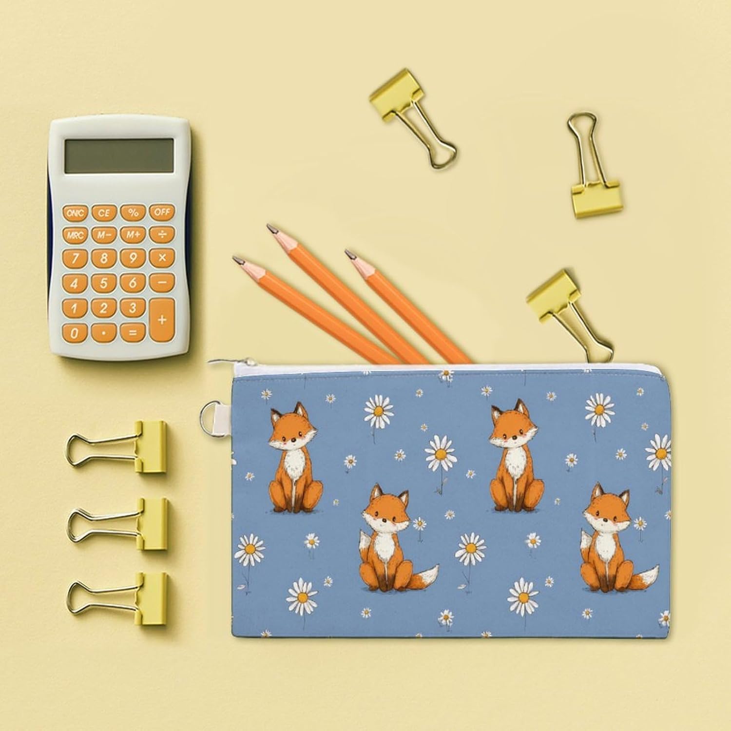 Fox Print Coin Purse Pouch Change Holder With Zip Canvas Clutch Card Wallet for Women Men