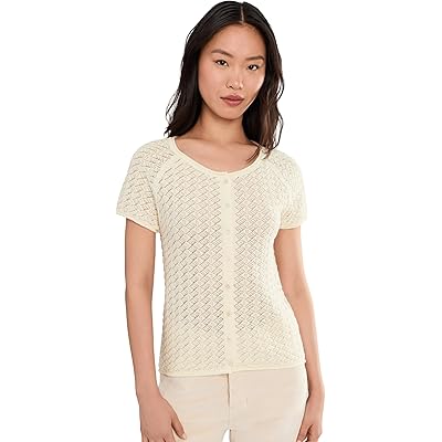 Sanctuary All In Pointelle Button Top collagen
