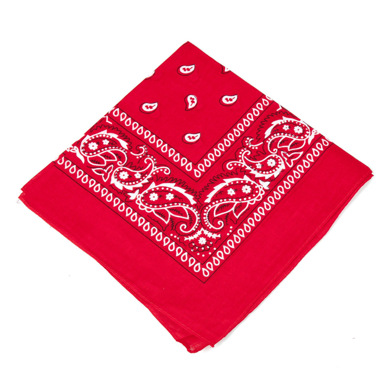 Stylexpartyonline Unisex Red Paisley Bandanna Handkerchief (Red Paisley)