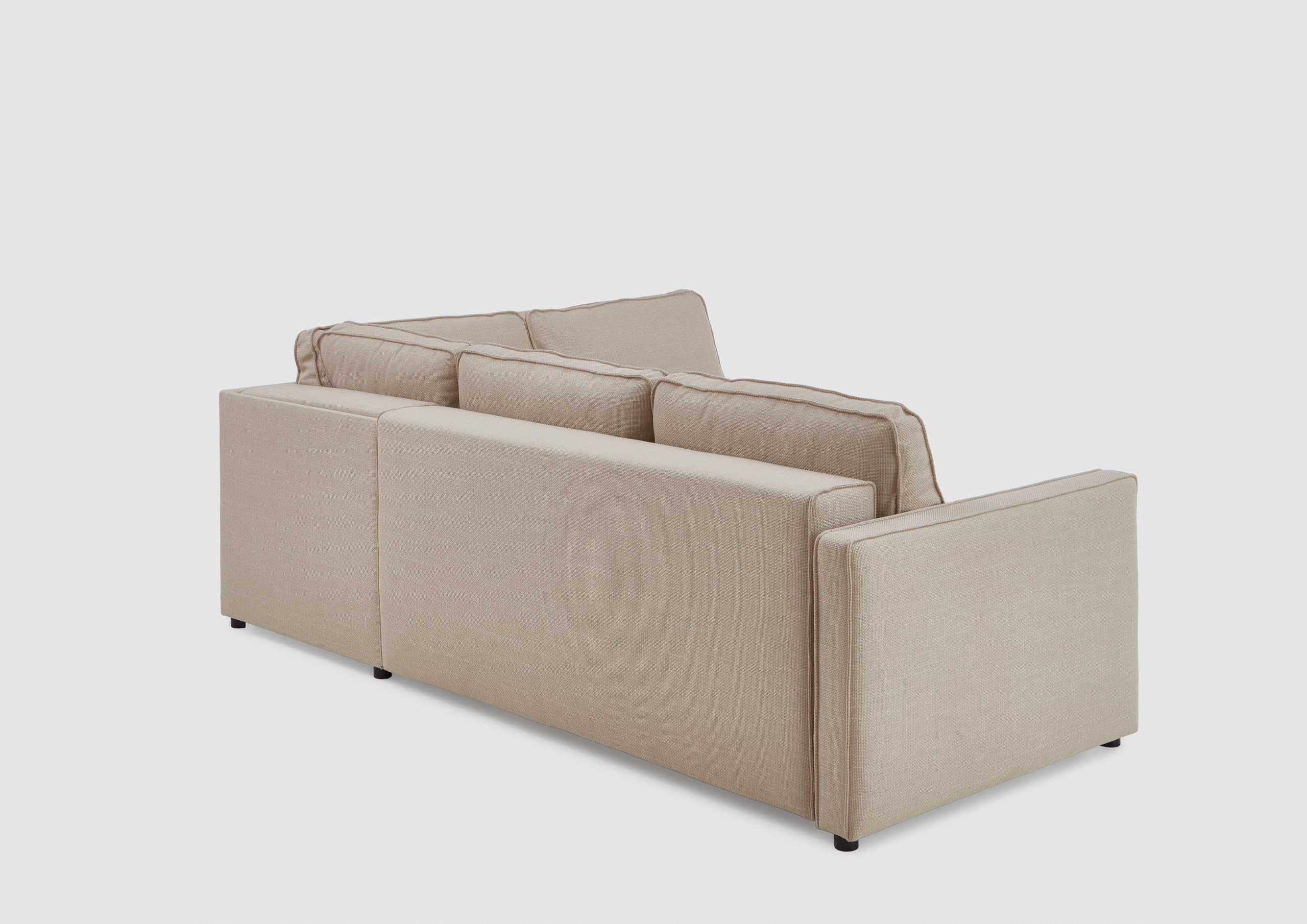 ATLANTIC home collection Eckgarnitur Chill, Schlaffunktion (ca. 135x230 cm), inkl. Bettkasten, frei im Raum stellbar, Wellenunterfederung, Ecke rechts, Creme, BxTxH: 250x200x86cm