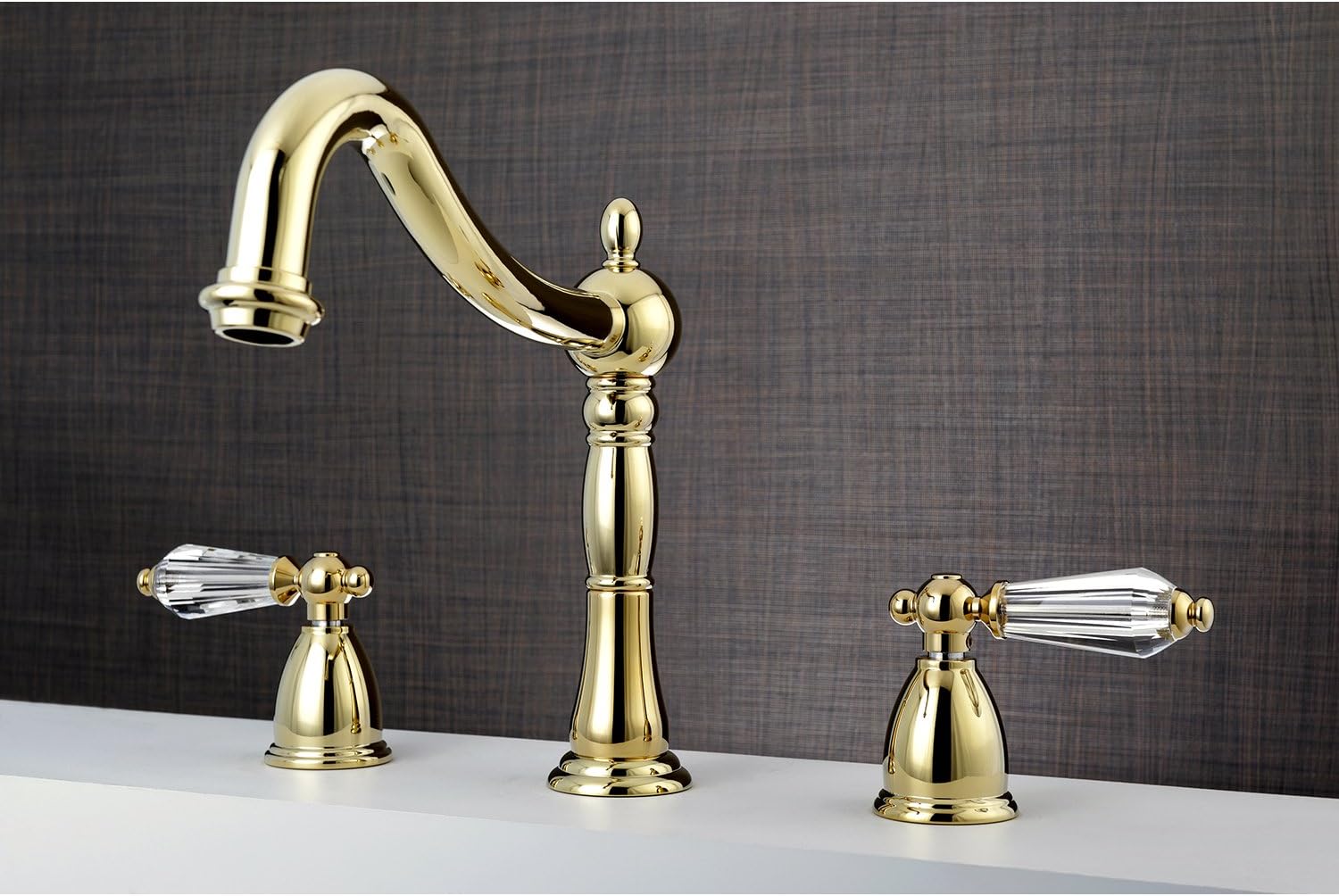 Creative Product Kingston Brass KS1342WLL Wilshire Roman Tub Faucet, 8-1/2 in Spout Reach, Polished Brass