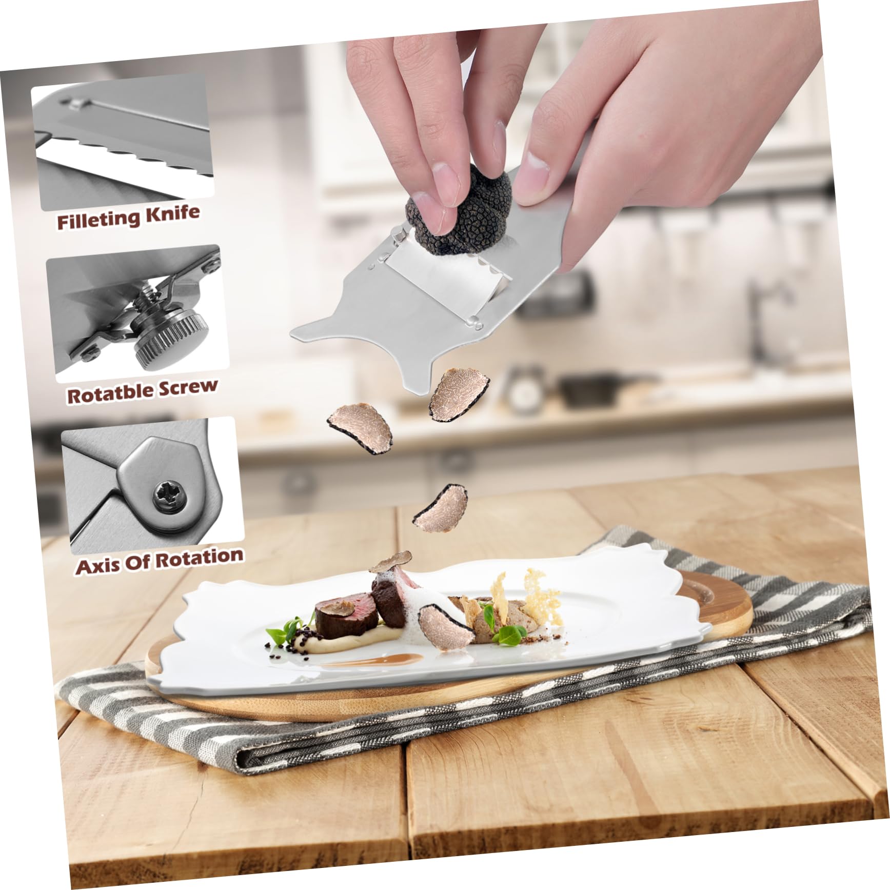 IMIKEYA Pelador Portátil de Acero Inoxidable para Frutas y Verduras, Plata
