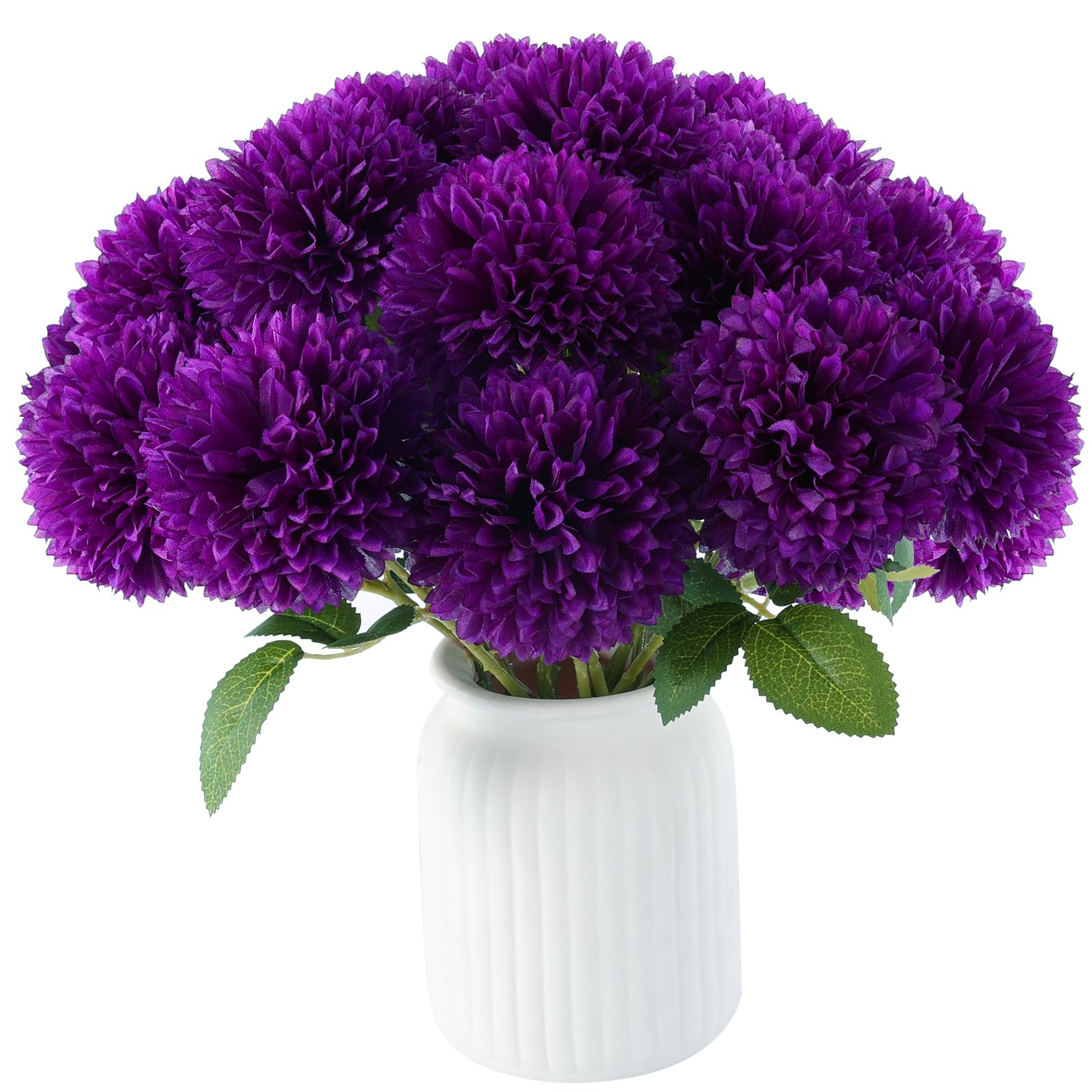 Hananona 12 Pcs Artificial Chrysanthemums Purple Flowers