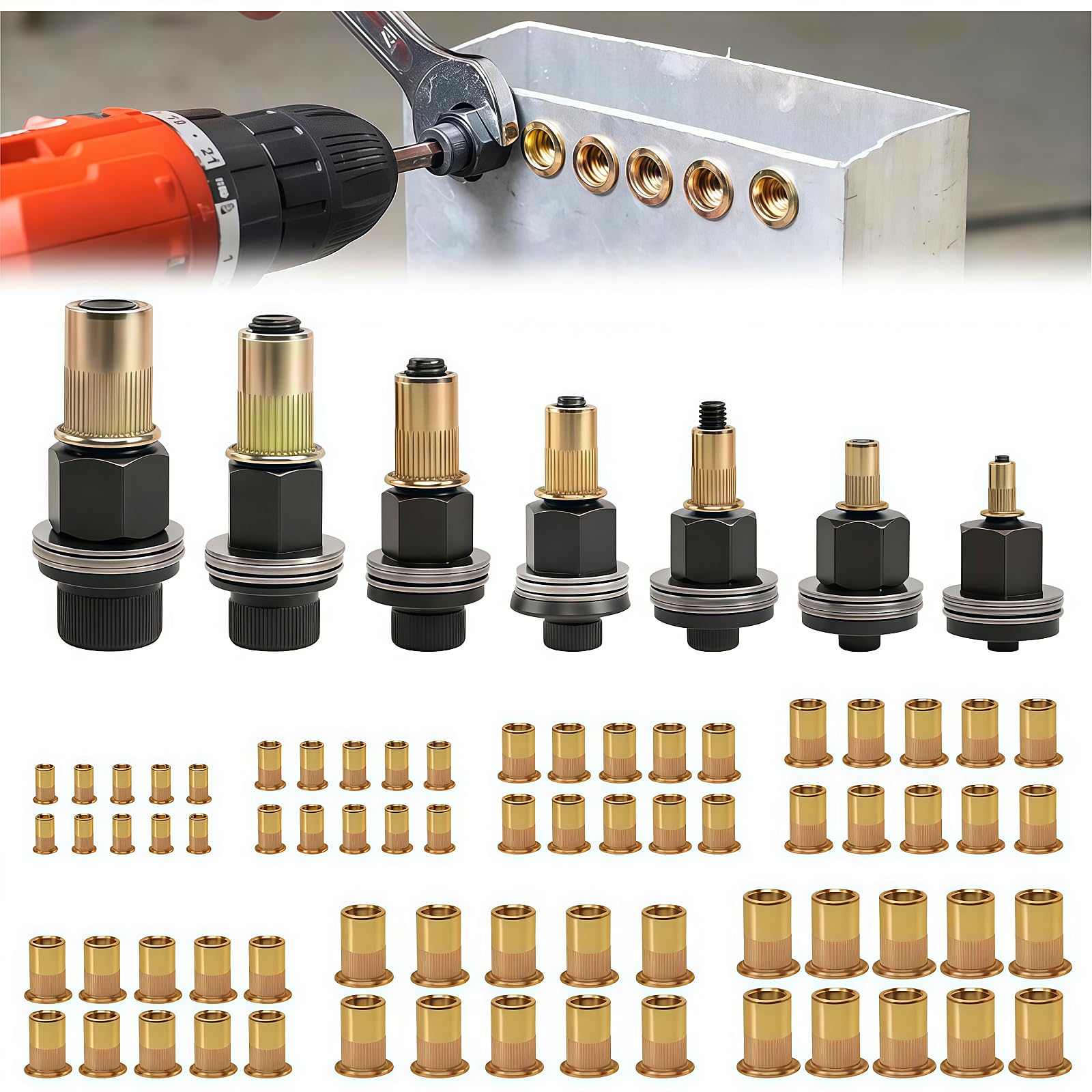 Rivnut tool,M3 M4 M5 M6 M8 M10 M12 rivet nut tool,Heavy Duty Rivet Gun