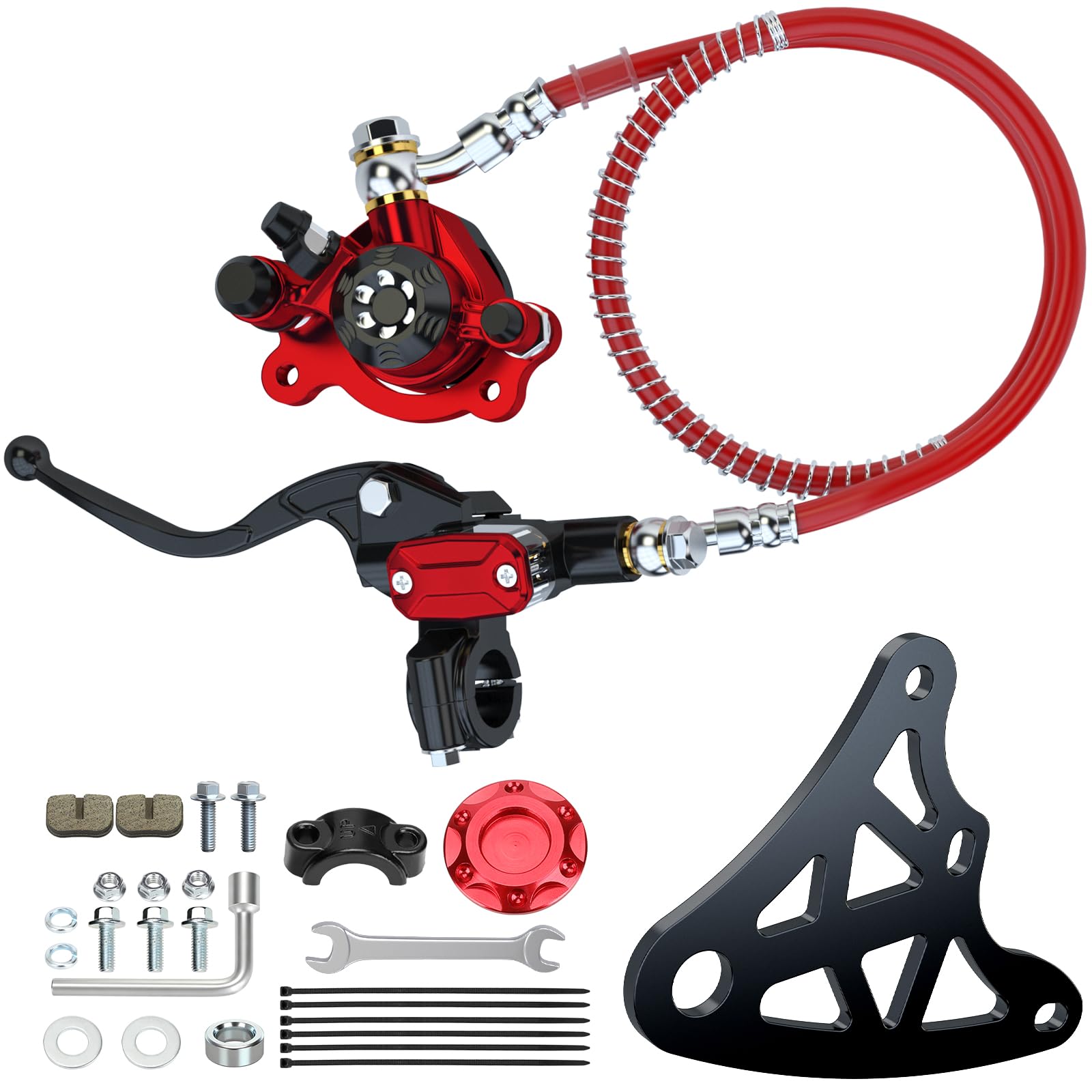 Premium Hydraulic Brake Kit for Monster Mega Moto 80cc/105cc Mini Bikes (Includes Caliper Mount)