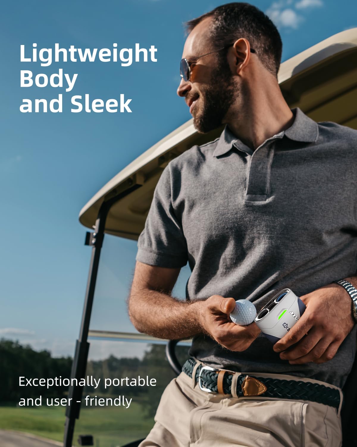 AOFAR GX6 Télémètre de Golf avec Aimant, Rechargeable Rangefinder 1000Y,Vibration de Verrouillage du mât de Drapeau,Pente allumé/éteint avec lumière d'indicateur, 7X,Imperméable Télémètre Laser
