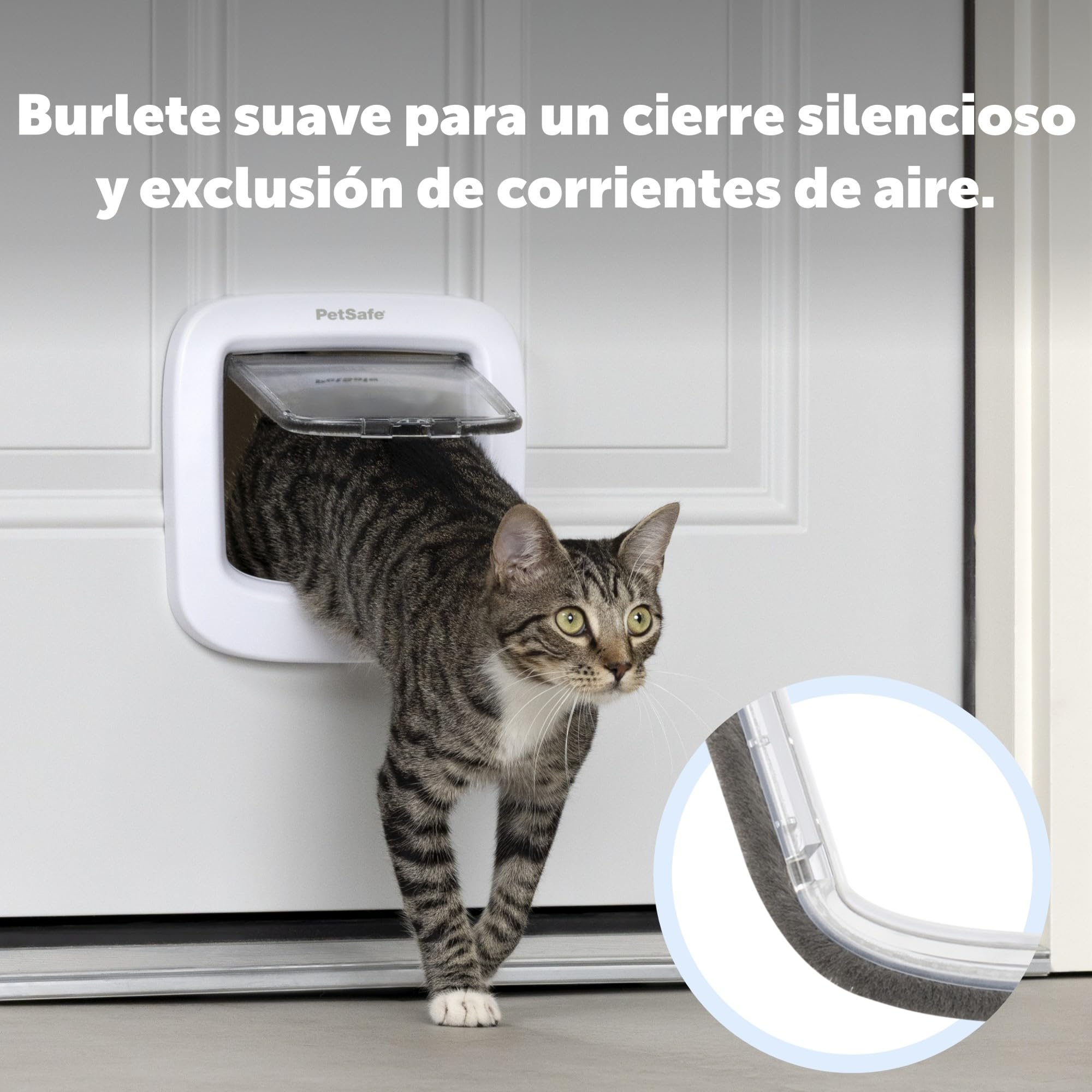 PetSafe Gatera de Cierre Manual - Cierre con 4 Modos, Eficiente Energéticamente, Instalación Sencilla - Blanca