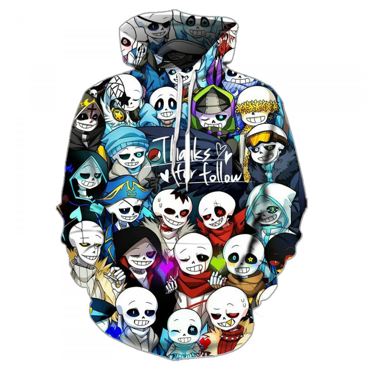 YJCOS Game Undertale Cosplay Error Sans Costume Sweatshirts 3D Printed Sweater Warm Unisex Top for Halloween Party Outfit Y