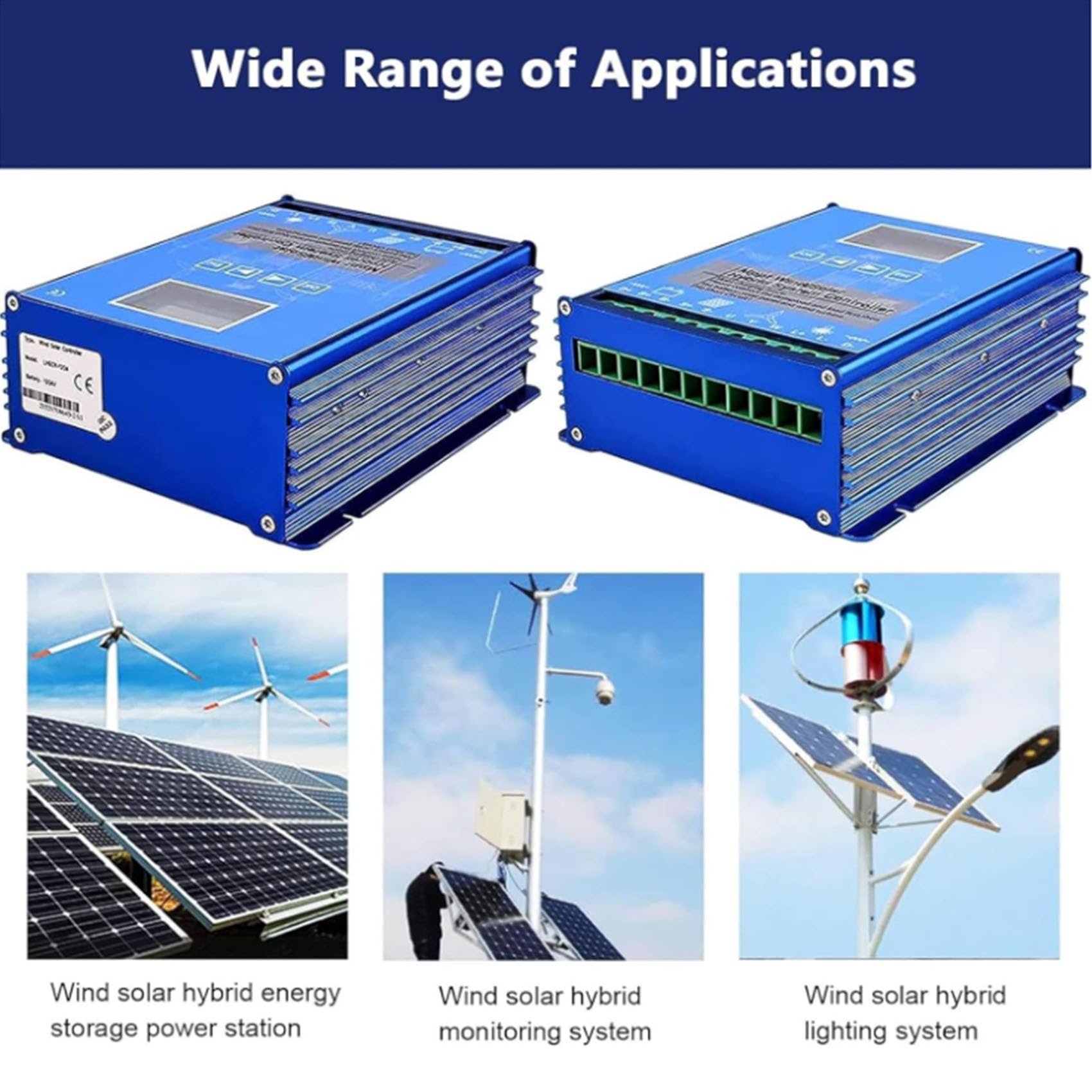 ,220V,1000W LCD Komplementarny regulator ładowania wiatrowo-słonecznego