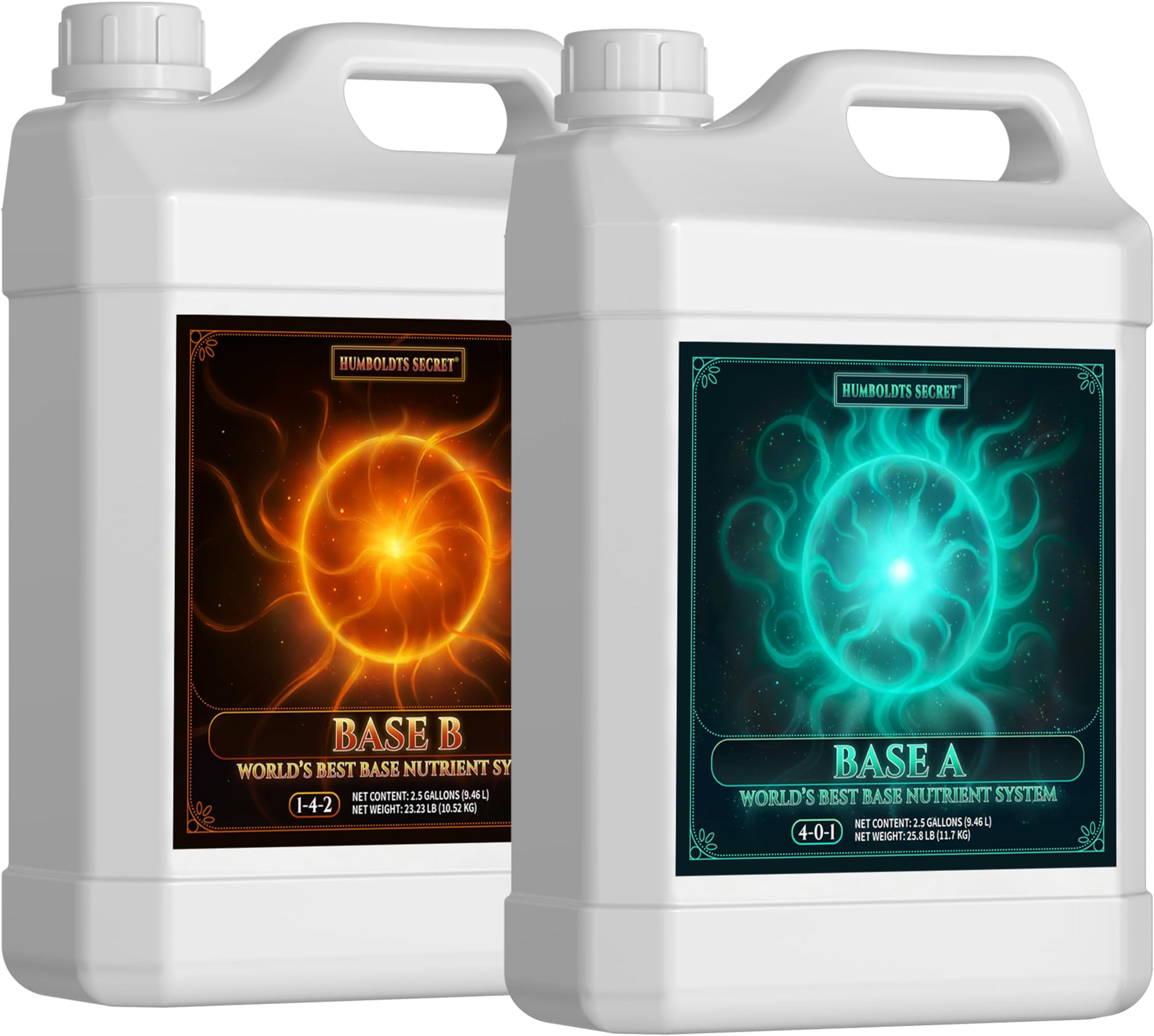Humboldts Secret Base A & B Liquid Hydroponic Fertilizer | Complete Hydroponic Nutrients for Indoor and Outdoor Plants | Supports Healthy Vegetative Growth and Flowering Stage | 2.5 Gallon