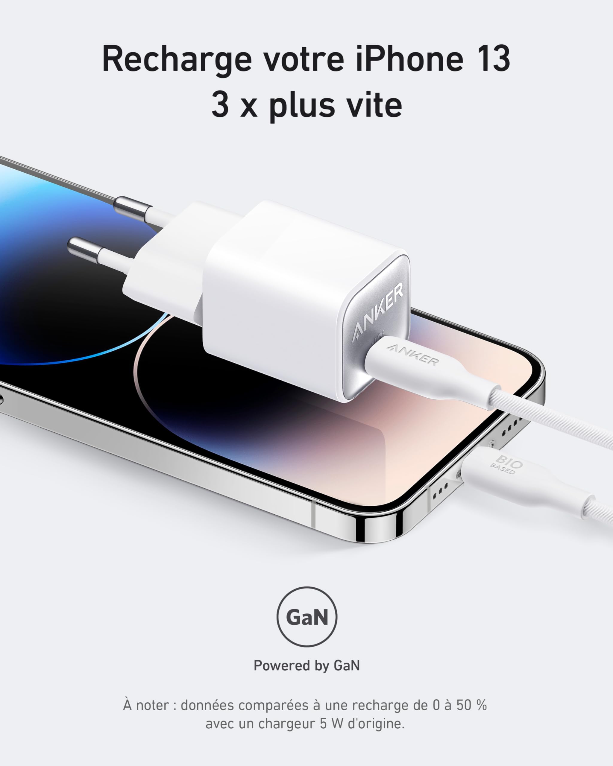 Anker Chargeur iPhone USB C 30 W (Nano3 511), GaN PIQ 3.0 PPS, Compatible avec IPhone 17 Plus/iPhone 17 Pro Max/16/15/14/13/13, Galaxy, Pixel 4/3, iPad (câble Non Inclus)