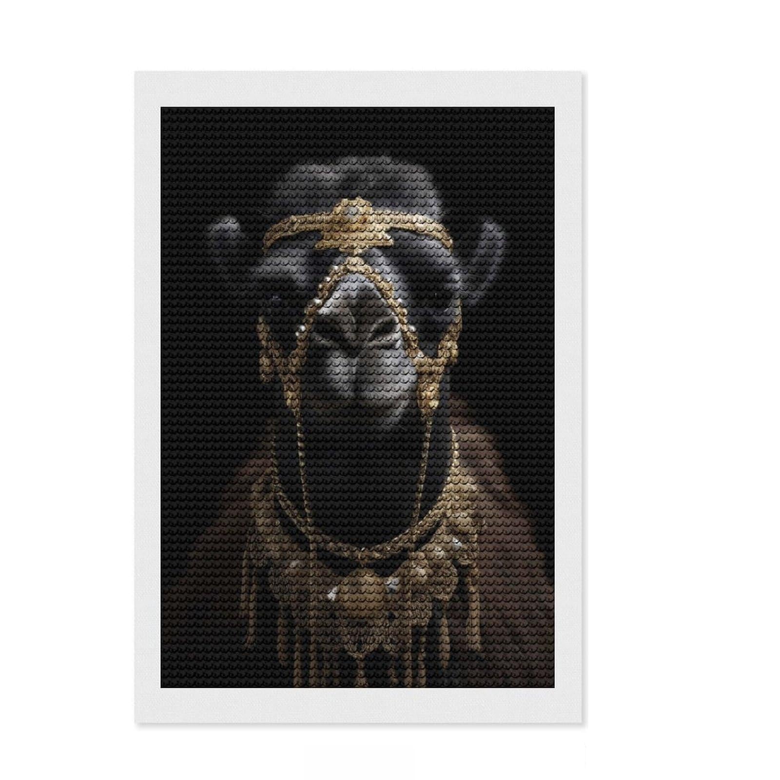Junmoney Gold Dark Camel DIY Diamond Art Canvas Kit 8"x12", Finish and Display, Satisfying Creative Project, Mindful Craft Activity