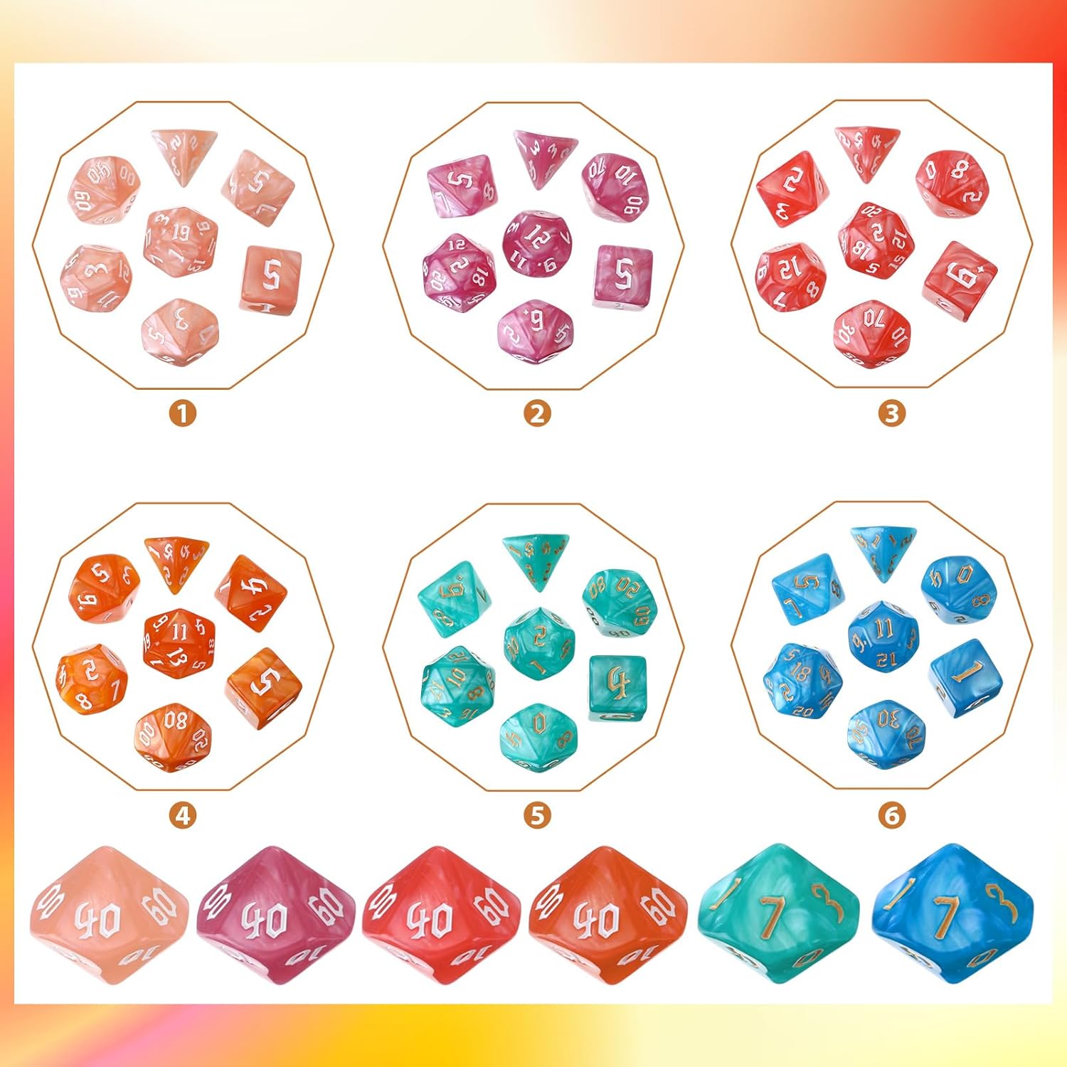 Yilloog 315 Pcs Dice Sets Bulk Polyhedral Dice Bulk with Drawstring Bag Multi Role Playing Table Game D4 D6 D8 D10 D12 D20 (Mixed Style)