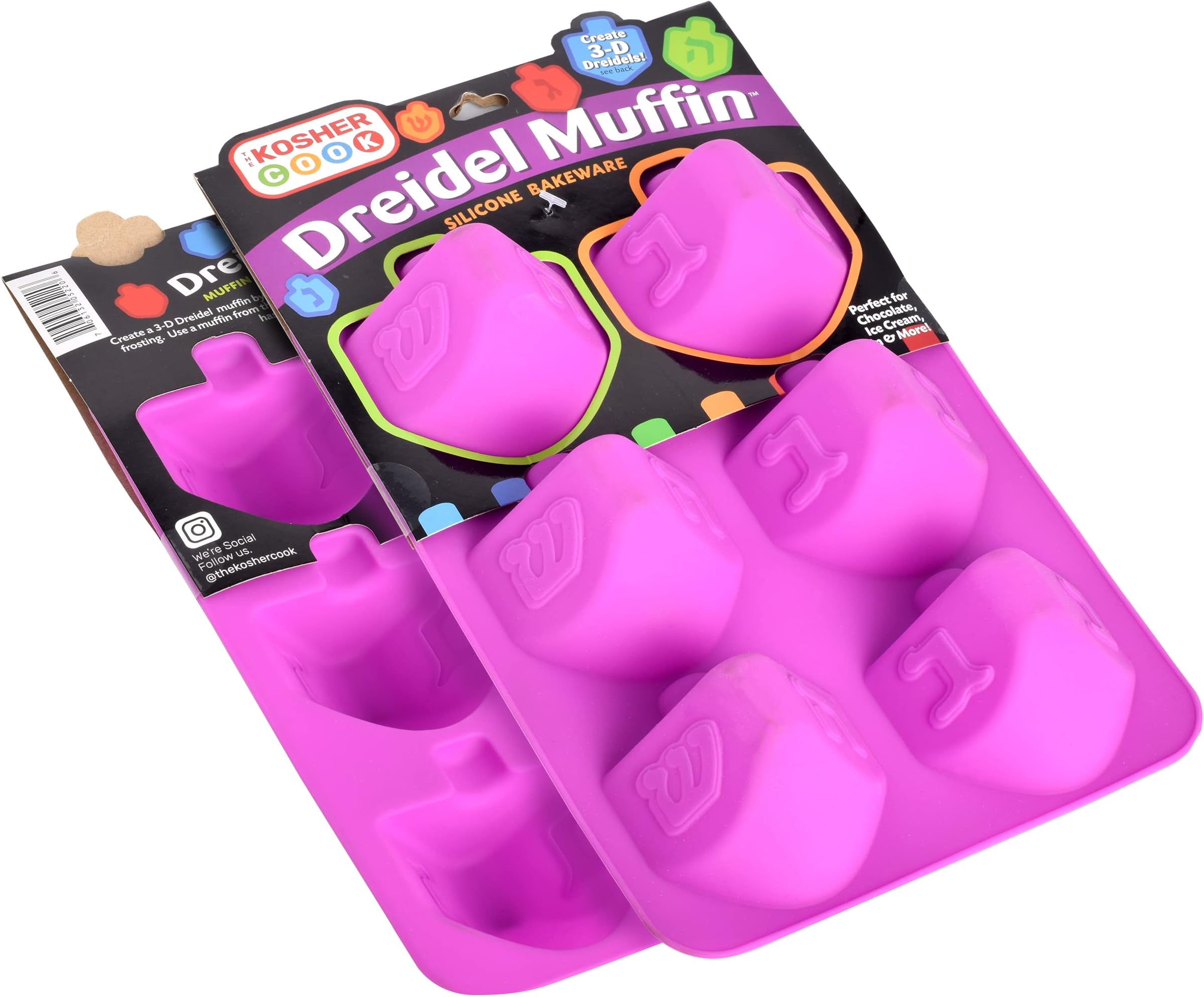 Dreidel Shaped Silicone Molds for Baking, Freezing, Candy, Ice Cubes, Chocolate and More - Oven and Freezer Safe - Small Silicone Molds for Chanukah - Silicone Bakeware by The Kosher Cook