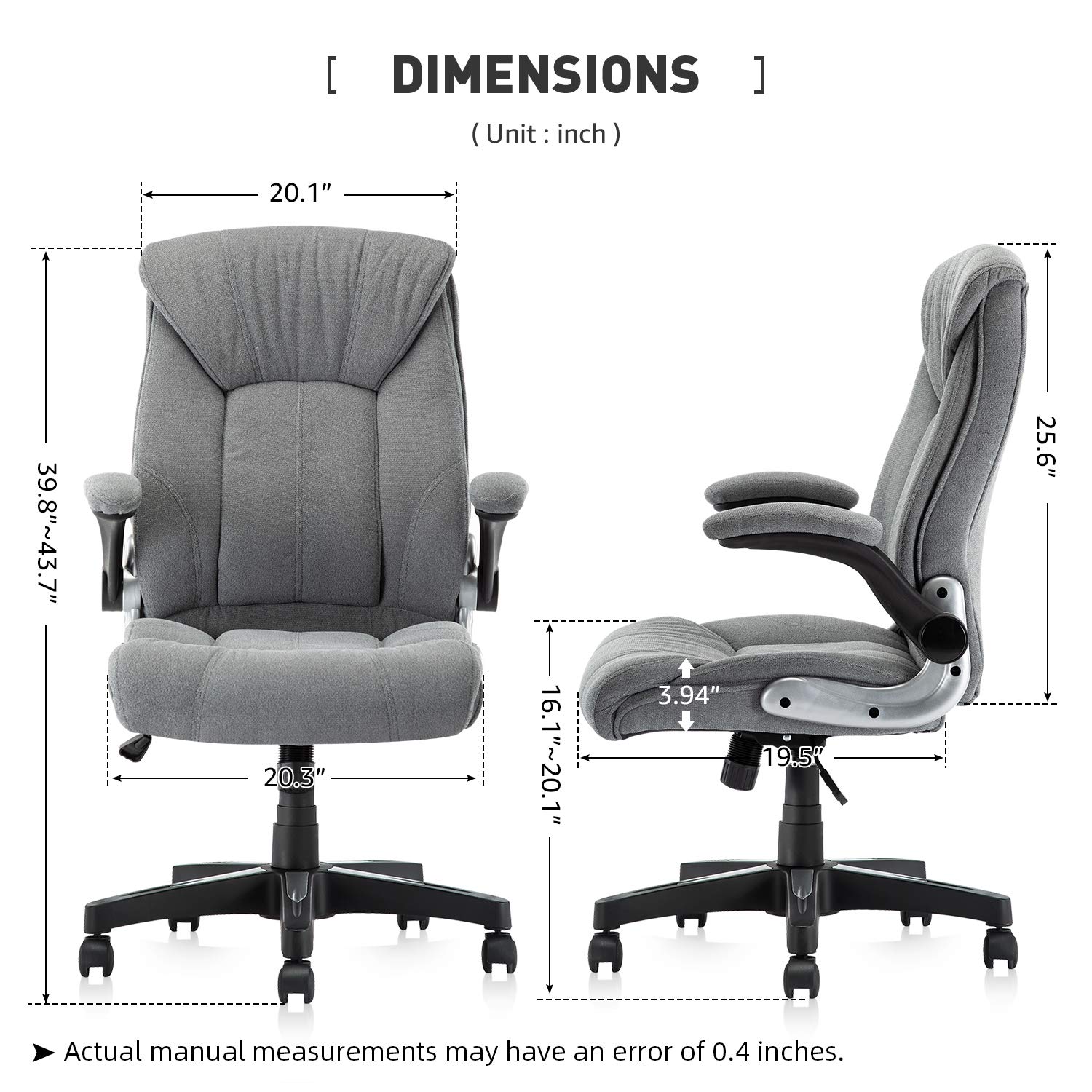 KERMS Ergonomic Executive Home Office Chair, High Back Swivel Computer