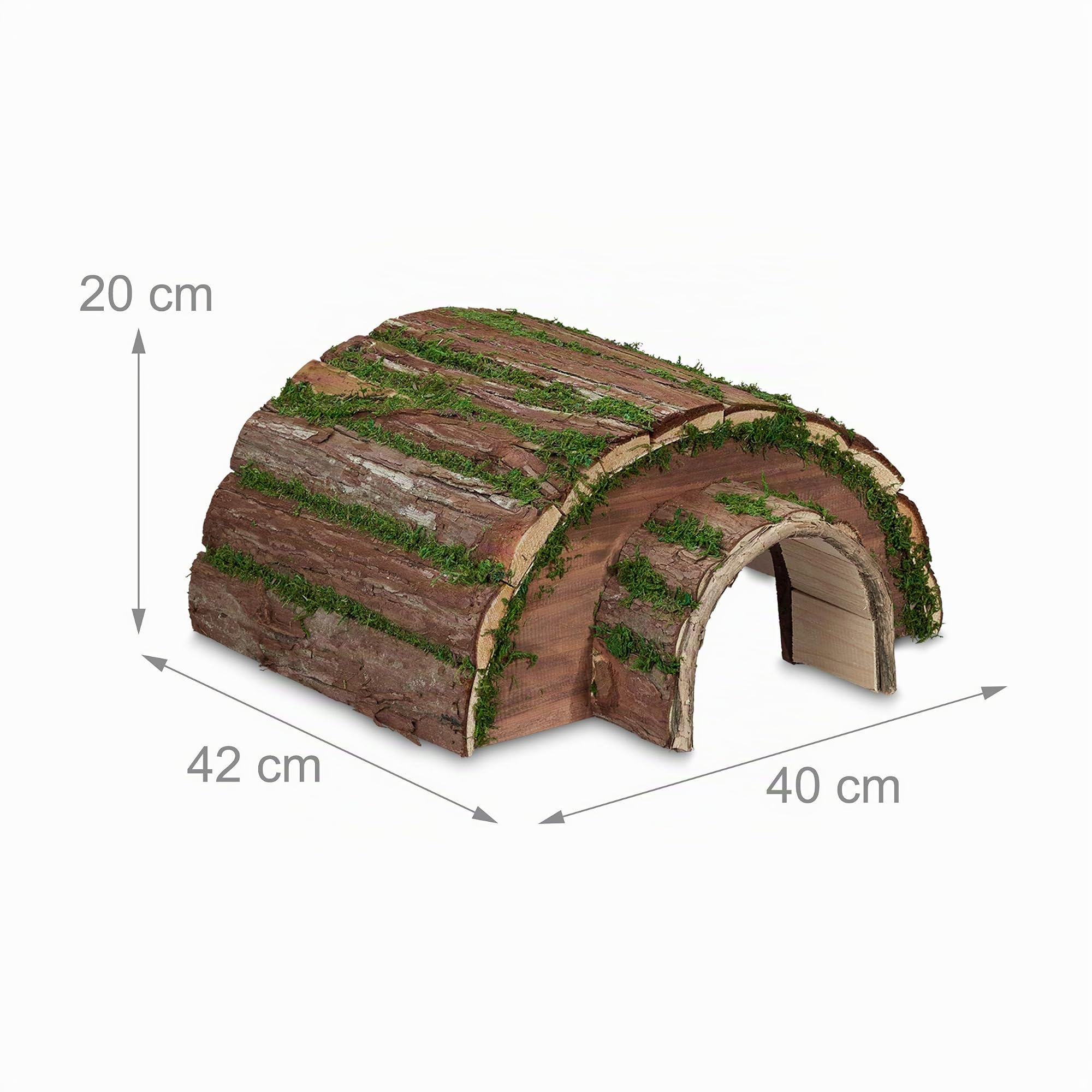 Relaxdays Igelhaus Holz & Moos wetterfest Igelhotel 20 x 40 x 42 cm Natur
