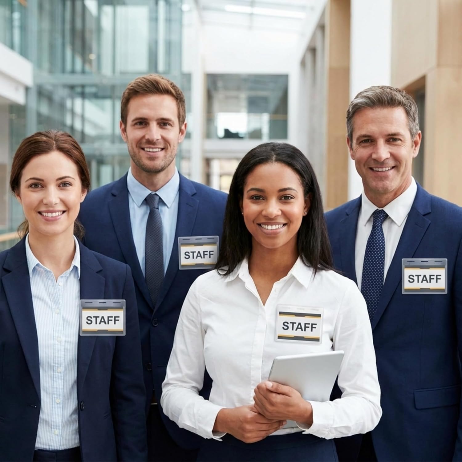 50 Pack Magnetic Name Tags 4x3 with Printable Inserts - Clear Name Tag Magnets, Badge Holders, Strong No Pin, Reusable Waterproof for Conventions Office Events School Meetings, Officewerks