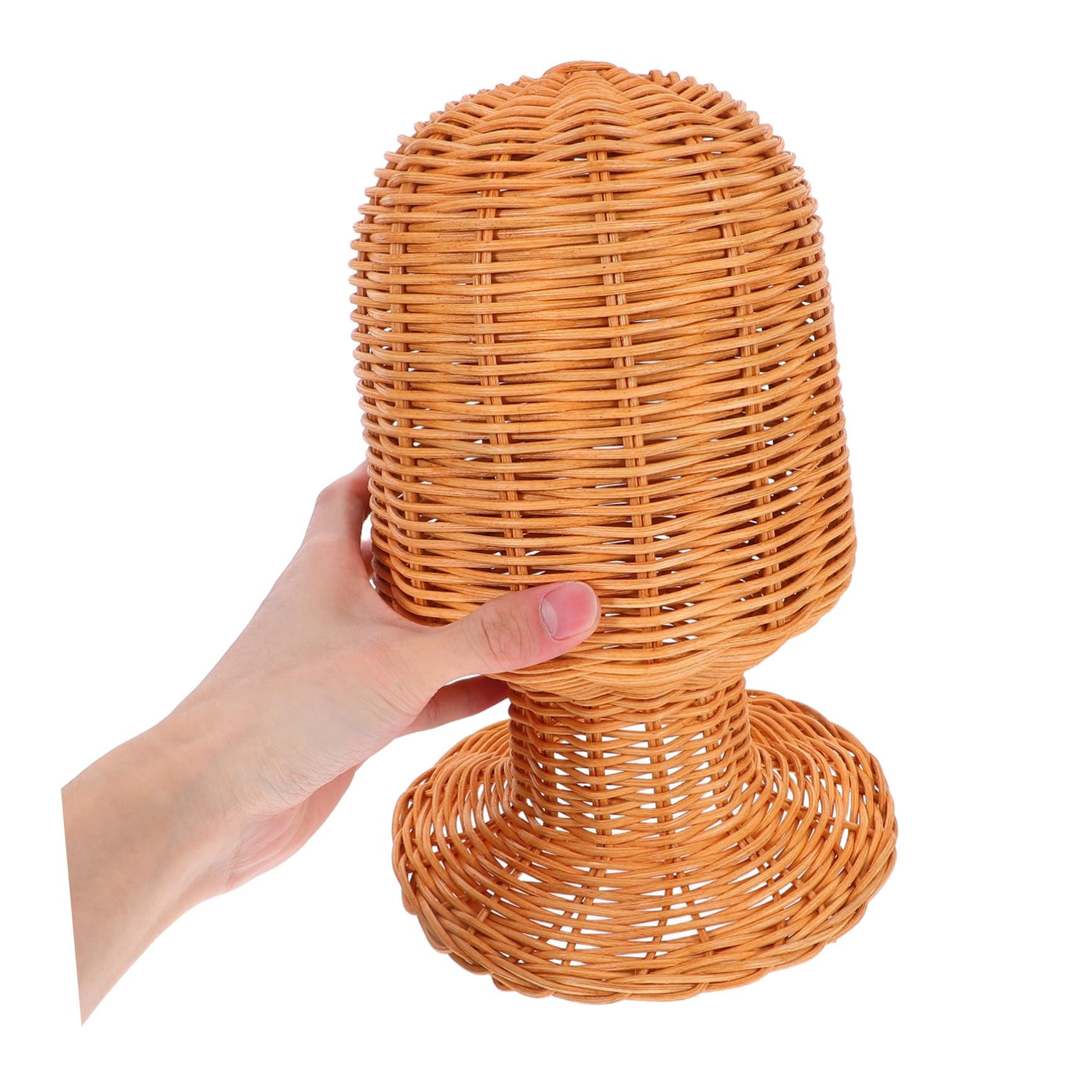 PRETYZOOM Expositor Sombreros Ratán Tejido, Soporte Cúpula Decorativo