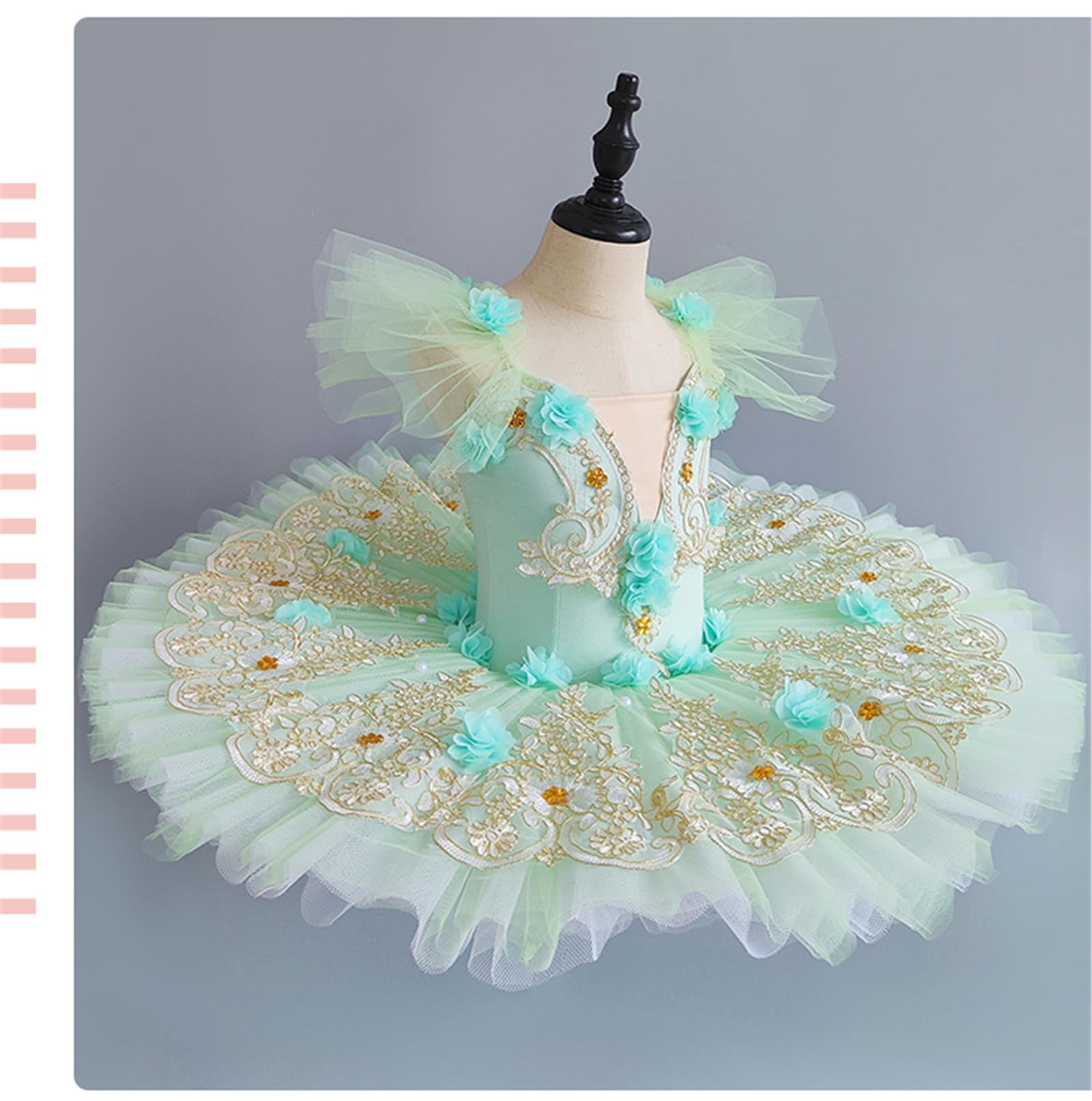OTMYIGO Tutú de Ballet Profesional para niñas, Vestido de Ballet para niños, tutú de panqueque, Bailarina, Fiesta de cumpleaños, Vestido de Cisne, Trajes de Baile