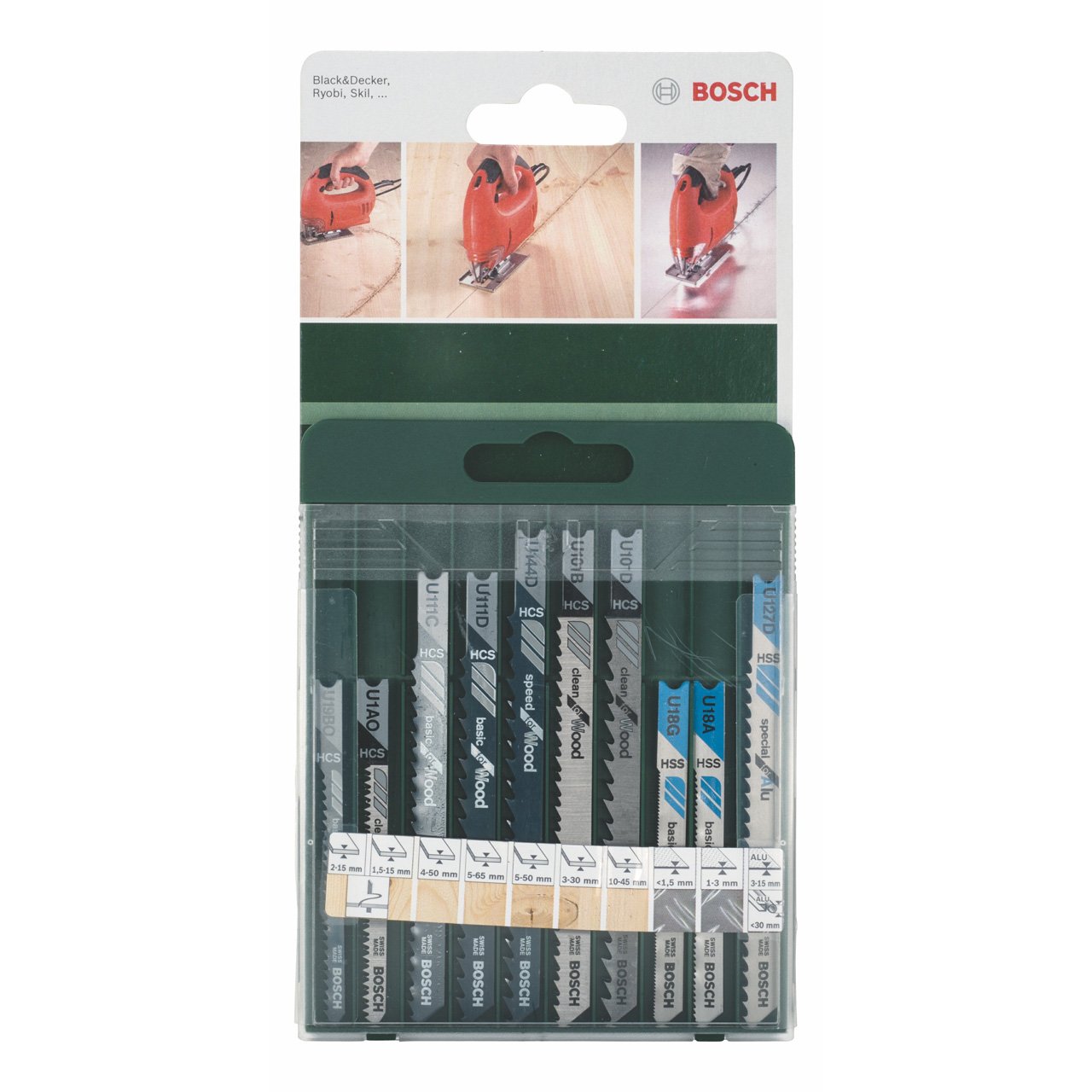 Bosch Accessories 2609256775 - Jeu De 10 Lames Pour Scie Sauteuse Universelles Bois Et Métal