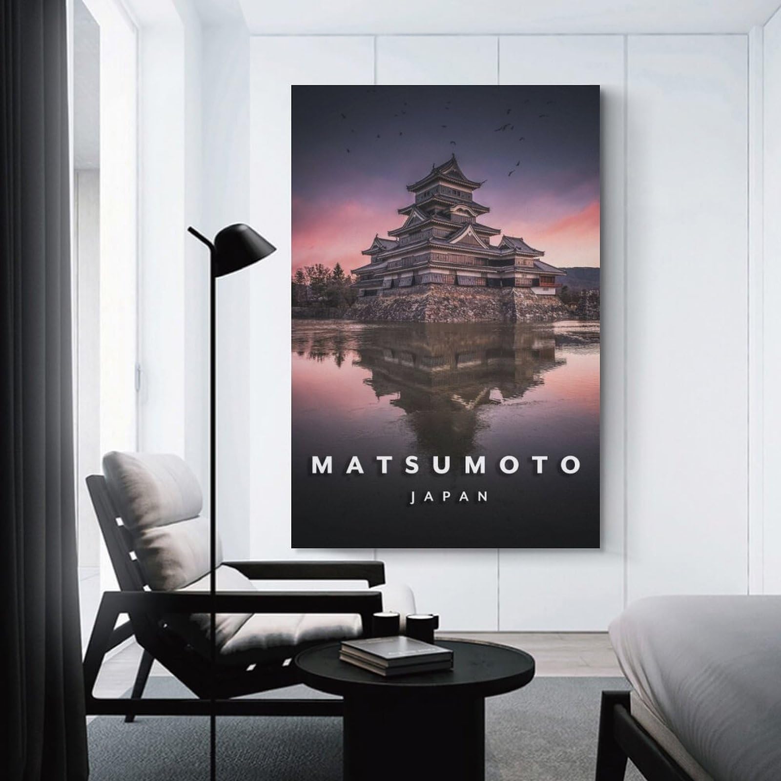 Junmoney Room Decor Wall Art Matsumoto Castle Japan, 20x30inch(50x75cm), for Flats, Guest Rooms Or Compact Rooms, Wall Decor with Flexible Room Appeal