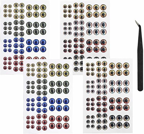 Vista 12 de Drchoer Fish Eyes for Lures Making - Fishing Lure Eye 3mm 4mm 5mm 6mm 7mm 10mm Assortment for Fly Tying DIY Materials Tool