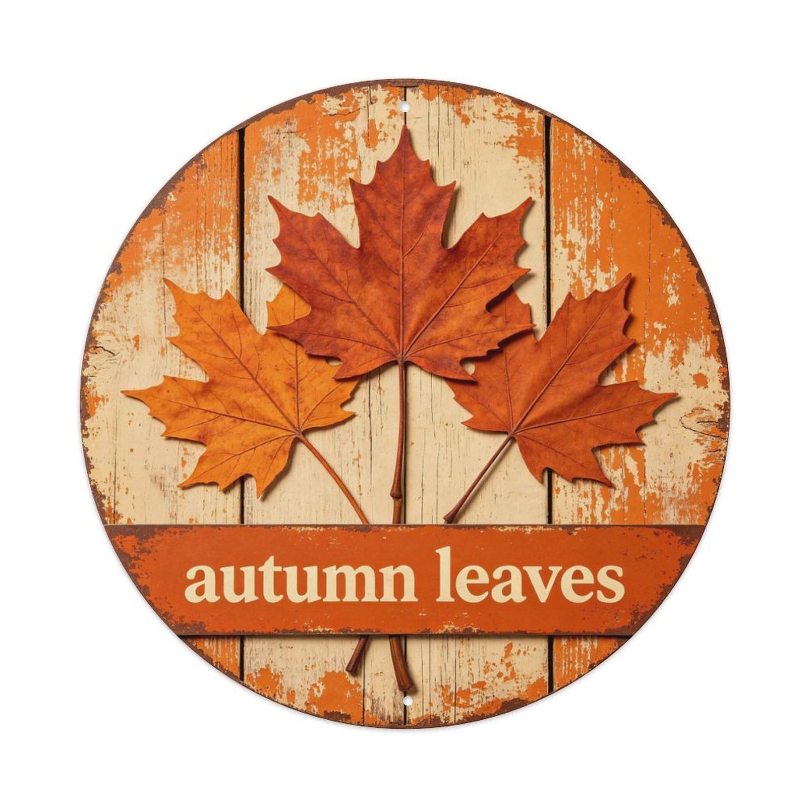 Autumn Leaves Metal Tin Sign Plaque