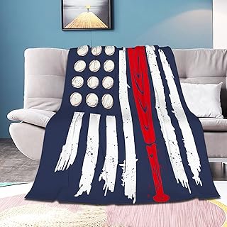 Atthadassi Baseball Blanket Super Soft Flannel Blankets for Bed Sofa Living Room Bed Throw for Boy Girls Kids Children Multicolor 40