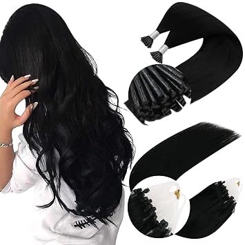 Hair 100G ITiP and Micro Link Hair extensions Black Bead Hair extensions Soft