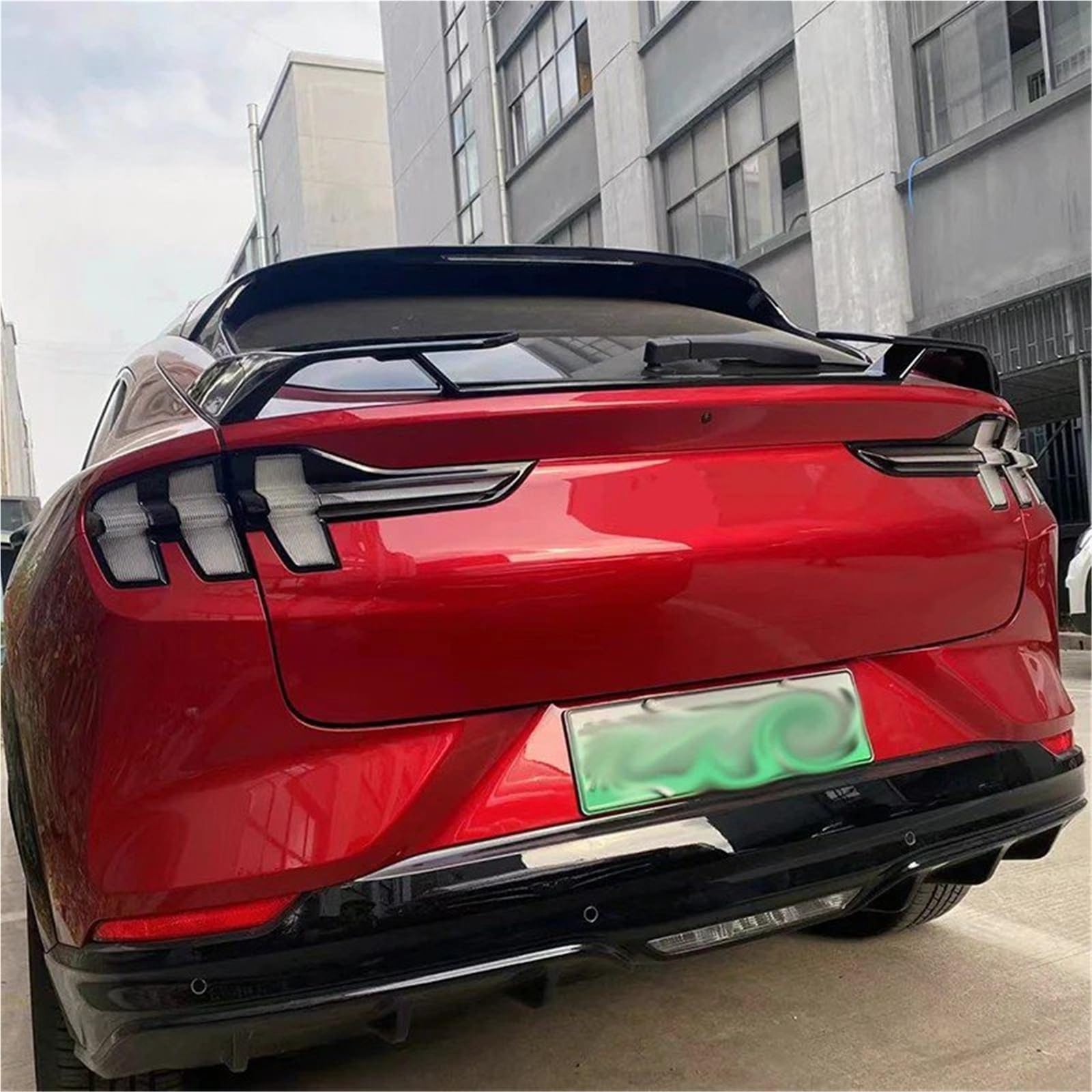 Dla Ford Dla Mustang Mach-E Much E 2021-2024 Lotka Tylny Skrzydło Na Klapie Spoiler Bagażnika Akcesoria Dekoracyjne Spojler Tylny Trunk Wing(Carbon fiber)