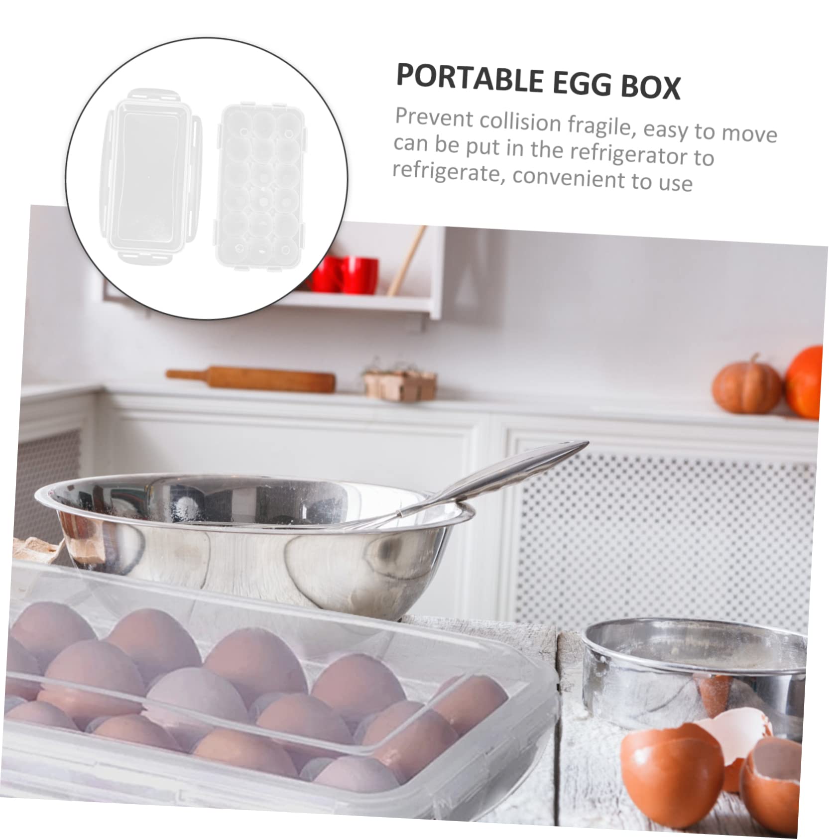 STOBAZA 3piezas Caja De Almacenamiento De Huevos Tapa Compartimentos Organizador Transparente Para Refrigerador Para Cocinas y Congeladores Diseño Resistente y Práctico Para Hogar