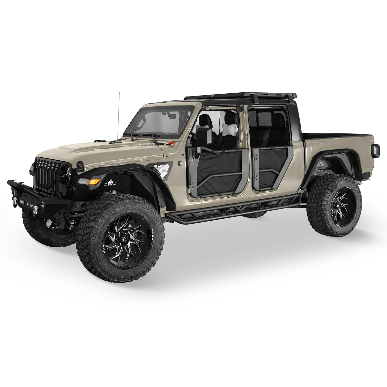 Hooke Road Gladiator Running Board Side Step Slider Nerf Bars for Jeep Gladiator JT Pickup Truck 2020 2021 2022 2023 2024 2025