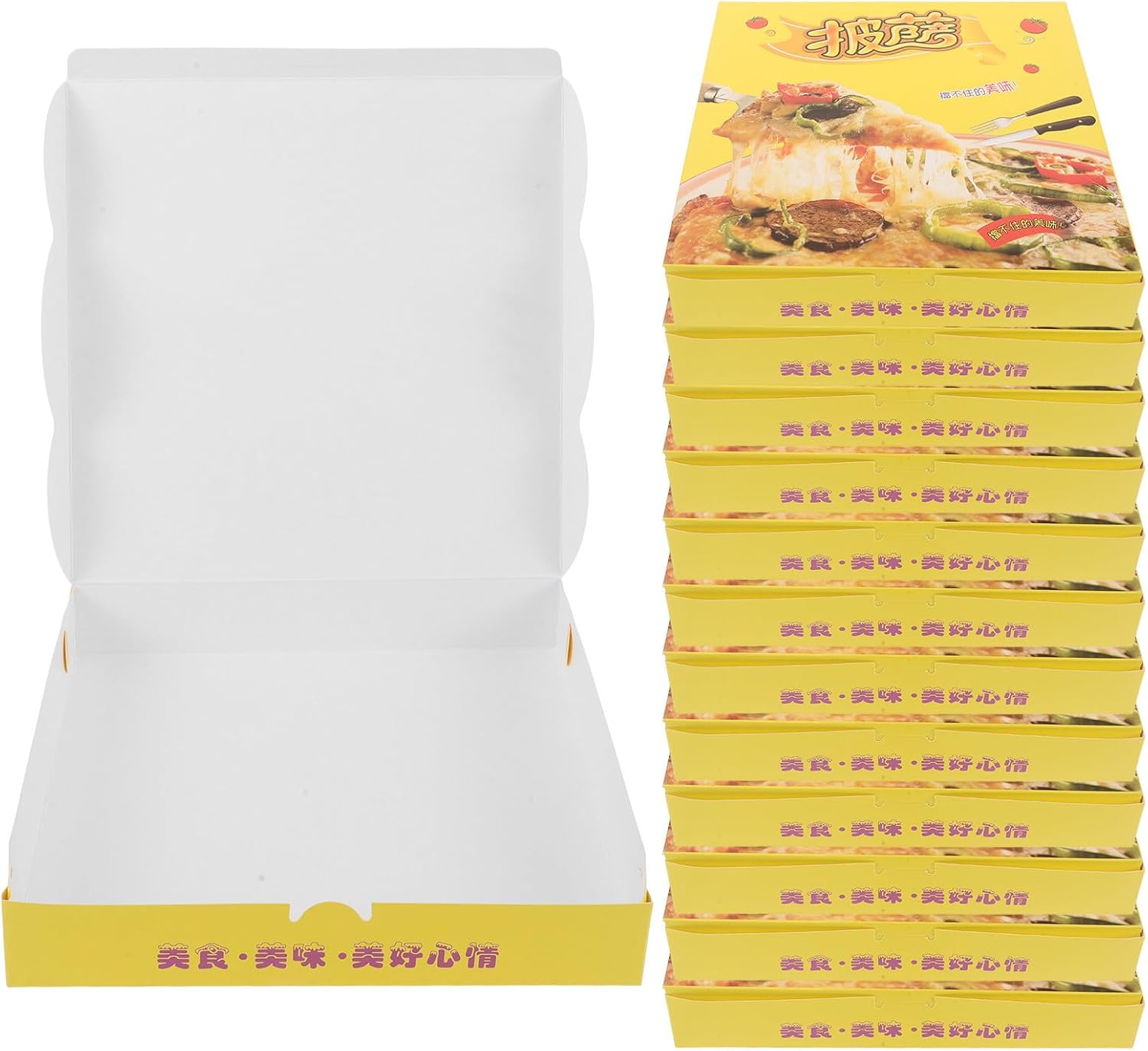 SECFOU 40pcs 9-inch Kraft Corrugated Cardboard Pizza Boxes Thickened Paper Takeout Containers for Mailing, Storage, and Food Service