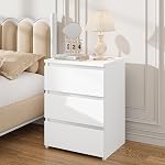 FOTOSOK White Nightstand Set of 2, 26" H White Night Stand with Charging Station, Nightstand Set 2 with USB Ports & Power Outlets, Silent Slides, Wooden End Side Table Bedside Table for Bedroom
