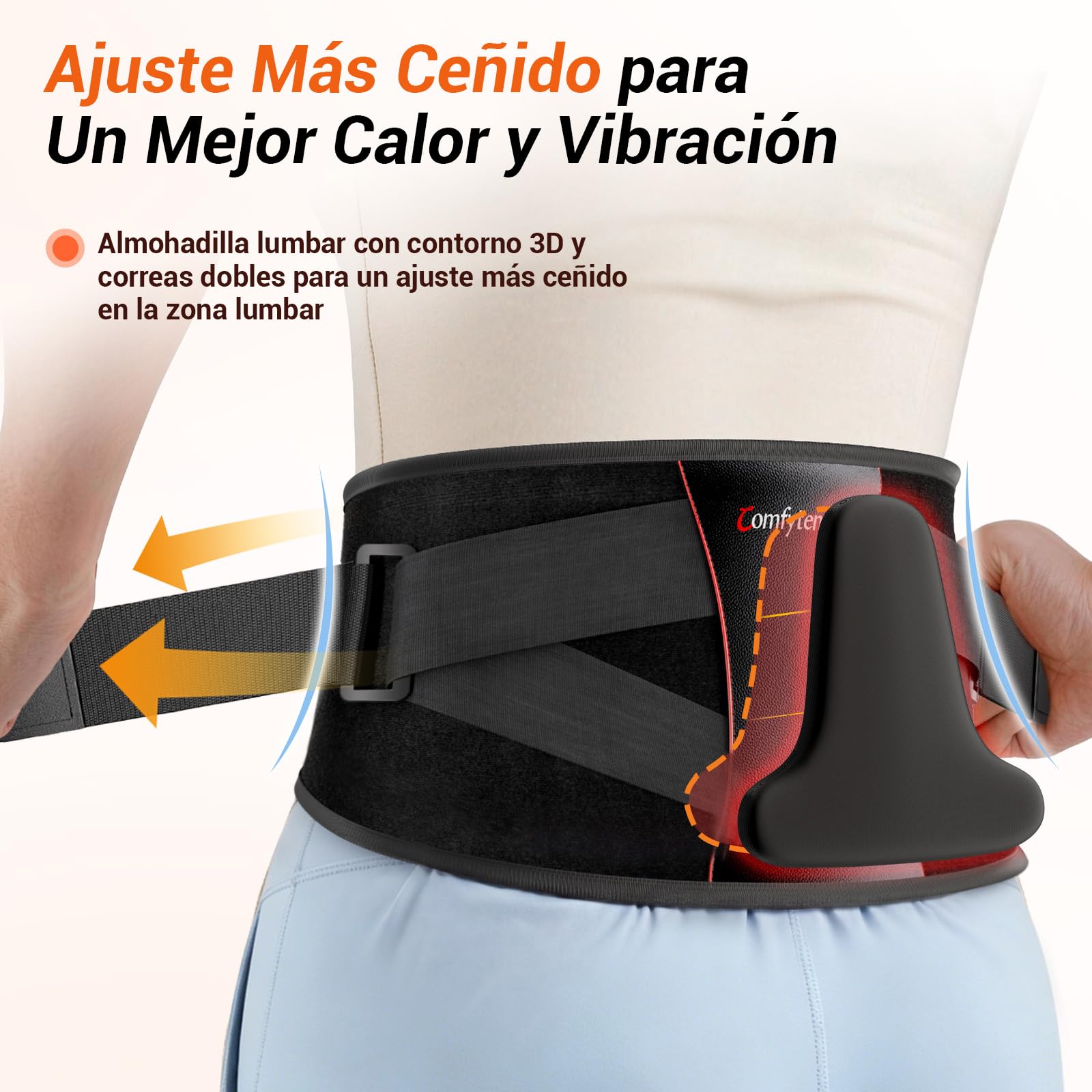 Comfytemp Faja Térmica Lumbar Inalámbrica 5000 mAh con Infrarrojo Lejano