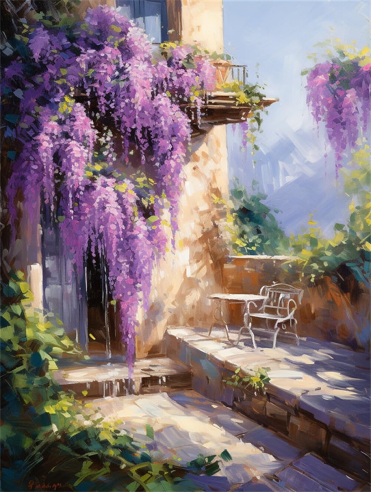 Taxpy 11CT Flores Moradas Diy Kit Punto De Cruz Paisaje De Jardín Kits De Patrones De Punto De Cruz,Kit De Bordado Para Adultos Y Principiantes,Juego De Manualidades 80x100cm